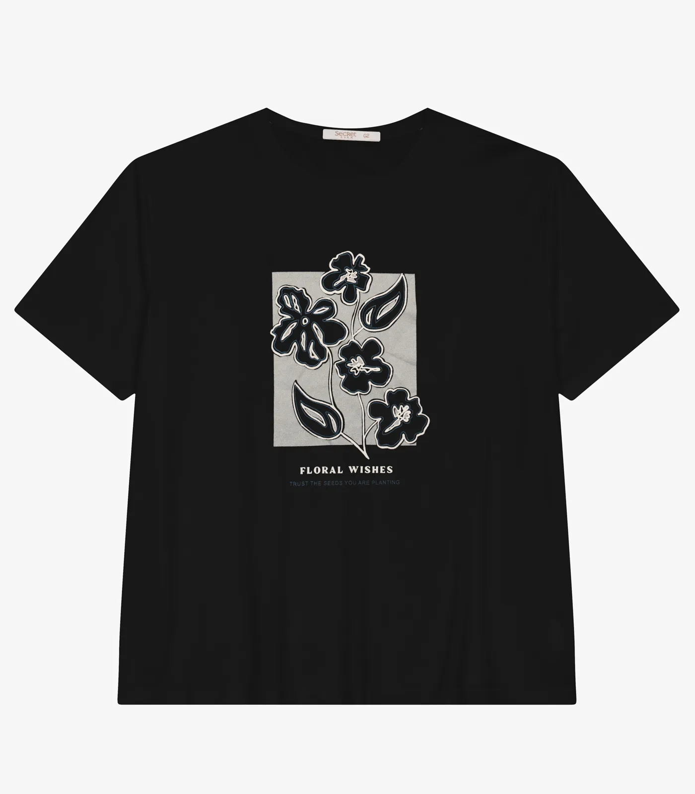 Camisa Manga Curta Plus Size Secret Glam Preto - Imagem 5