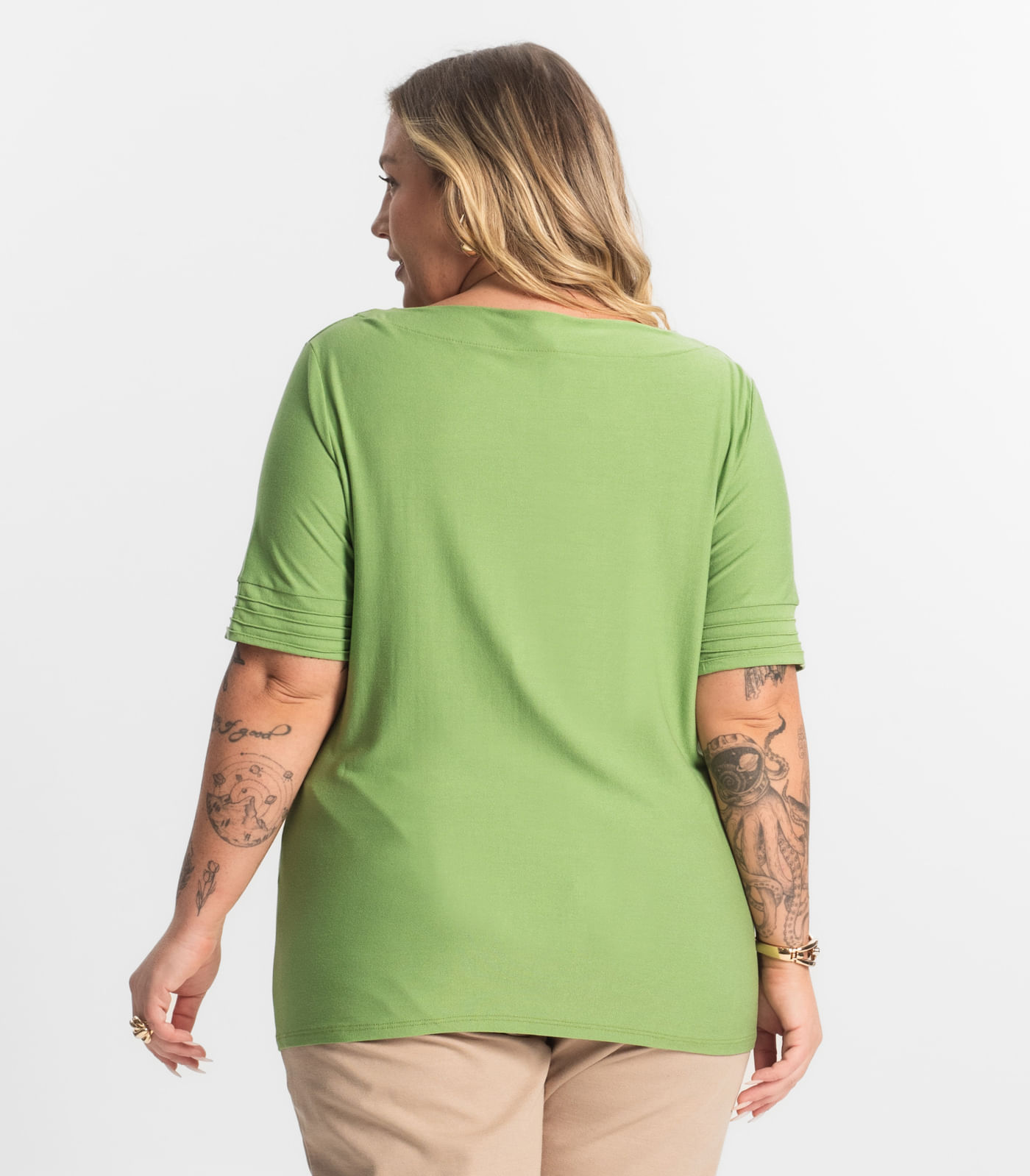 Blusa Feminina Manga Curta Secret Glam Verde - Imagem 3
