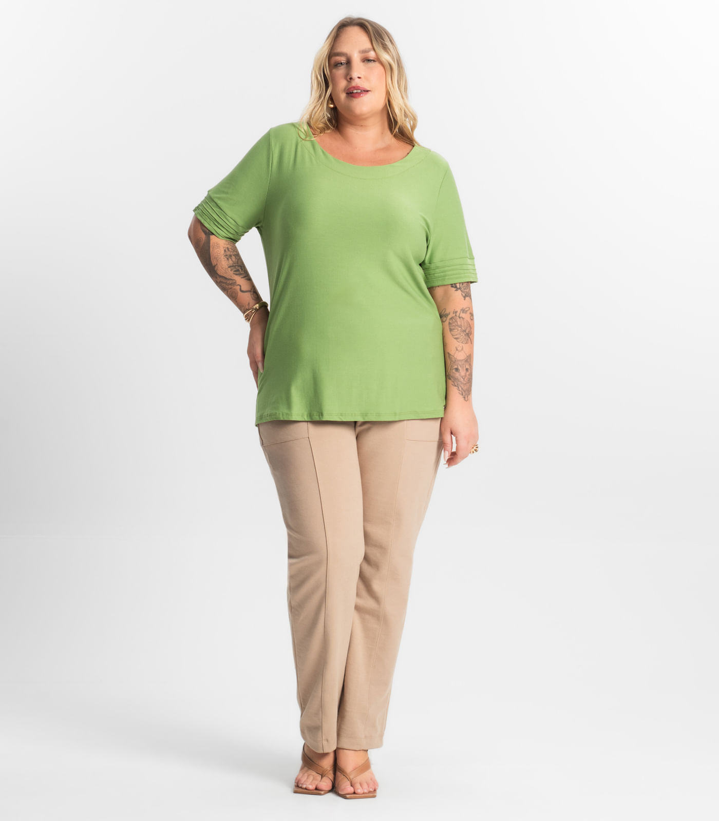 Blusa Feminina Manga Curta Secret Glam Verde - Imagem 9