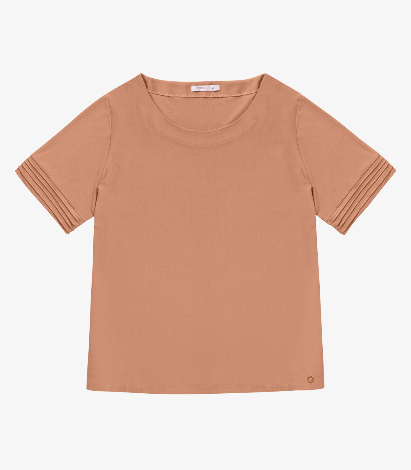 Blusa Feminina Manga Curta Secret Glam Marrom - Imagem 8