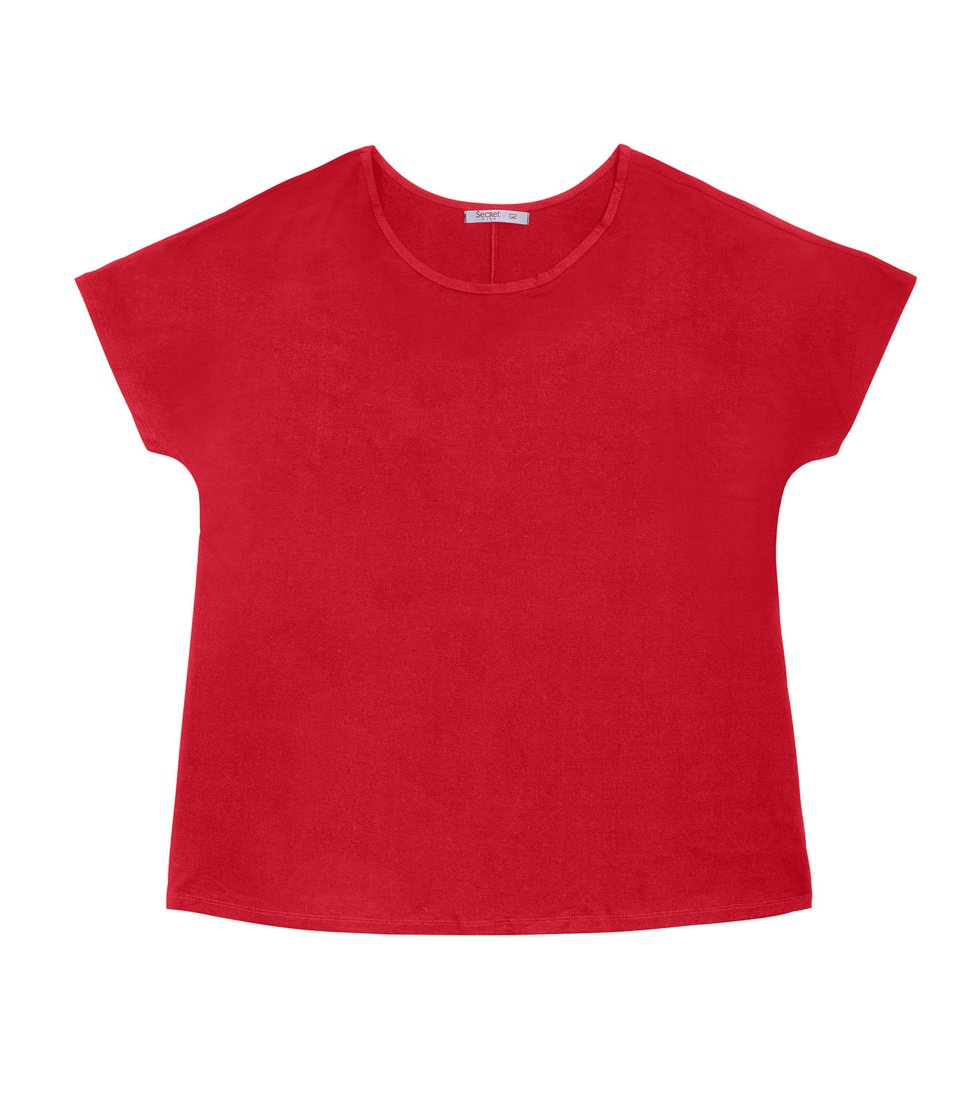 Blusa Manga Curta Feminina Plus Size Secret Glam Vermelho - Imagem 7