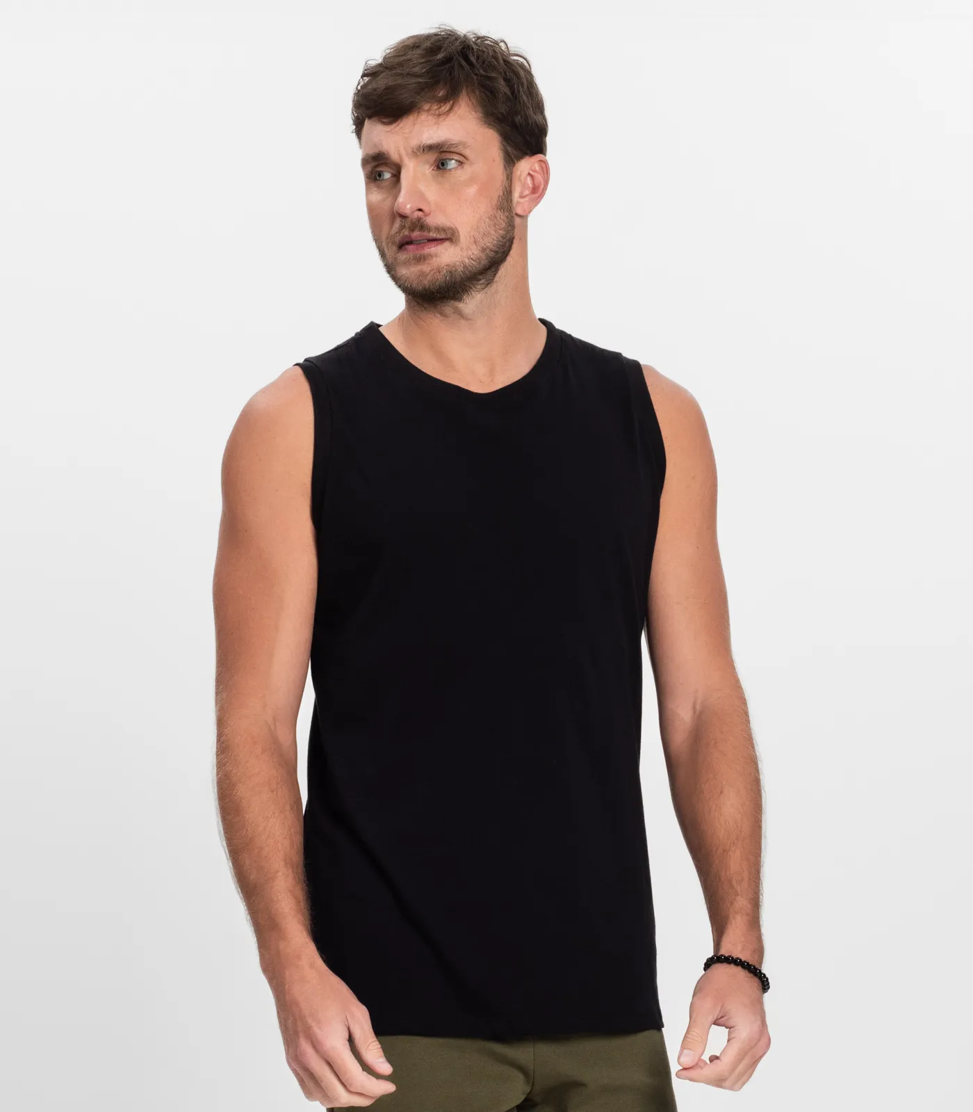 Regata Masculina Básica Meia Malha Diametro Preto - Imagem 55