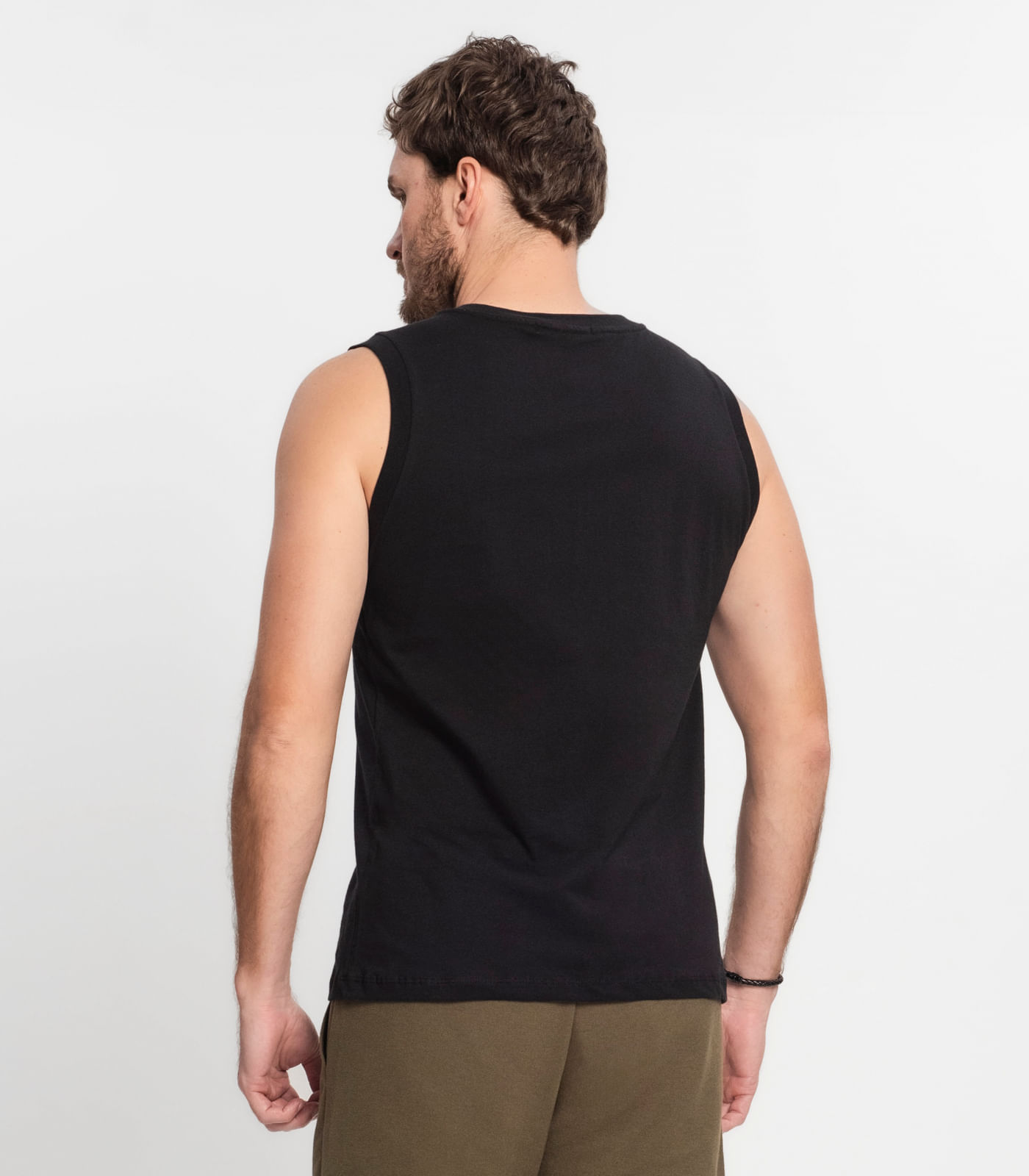 Regata Masculina Básica Meia Malha Diametro Preto - Imagem 60