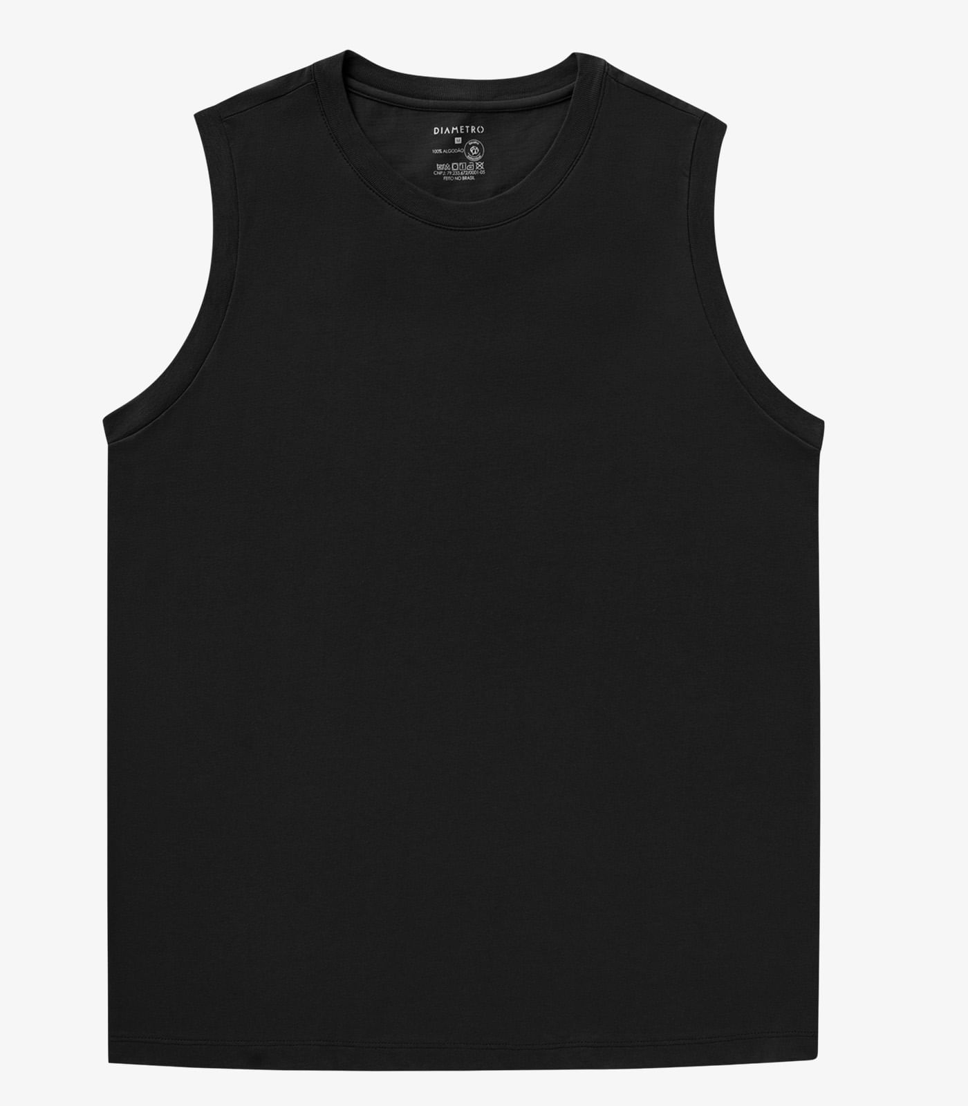 Regata Masculina Básica Meia Malha Diametro Preto - Imagem 68