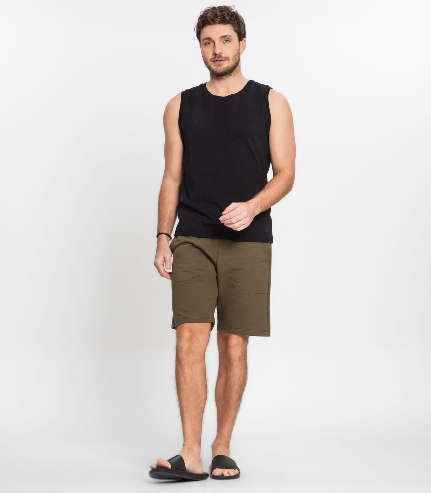 Regata Masculina Básica Meia Malha Diametro Preto - Imagem 44