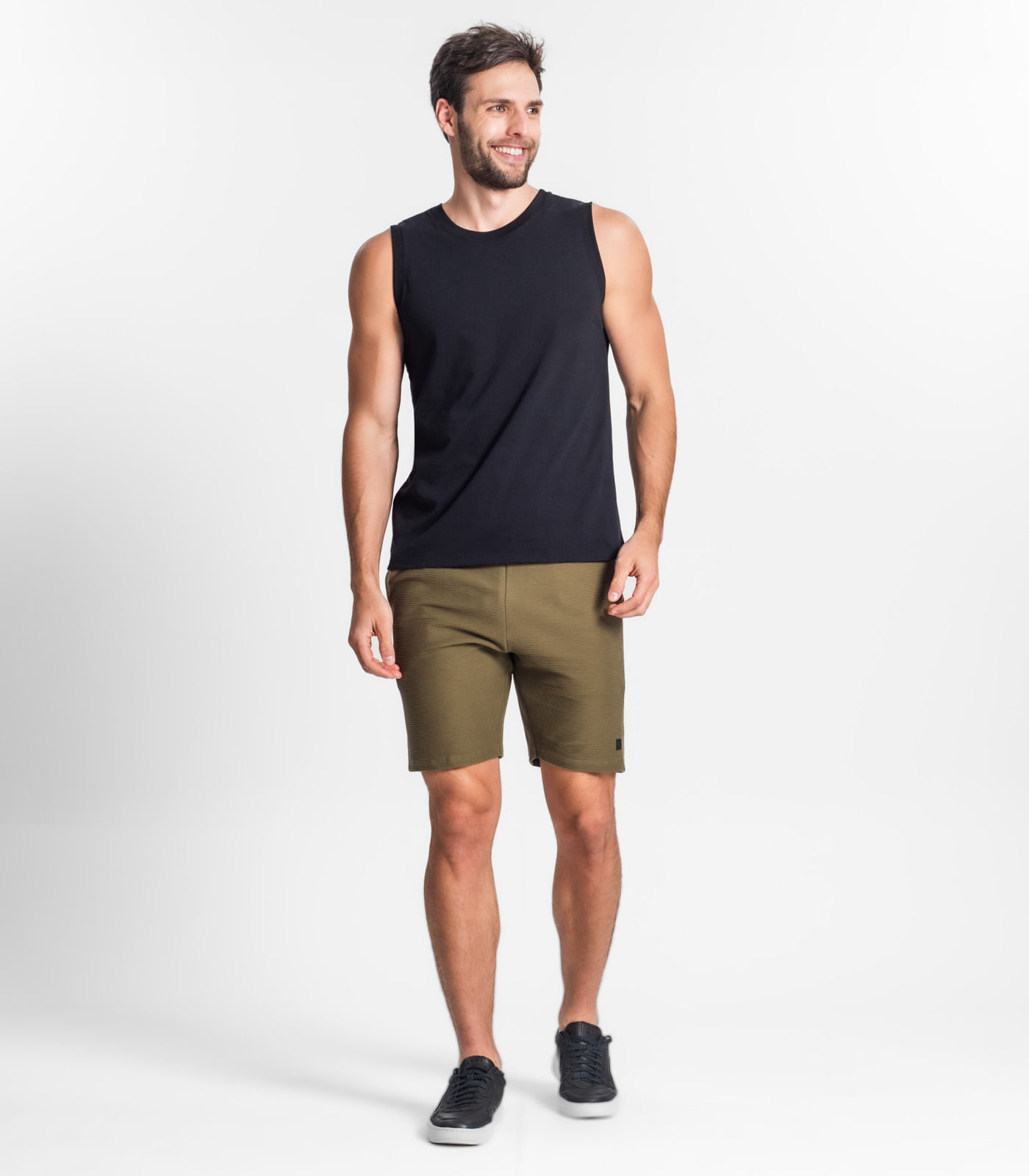 Regata Masculina Básica Meia Malha Diametro Preto - Imagem 45