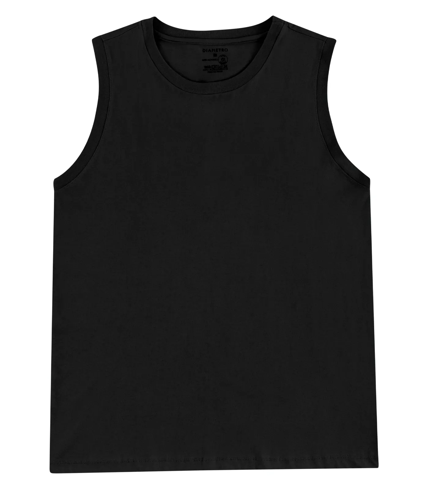 Regata Masculina Básica Meia Malha Diametro Preto - Imagem 13