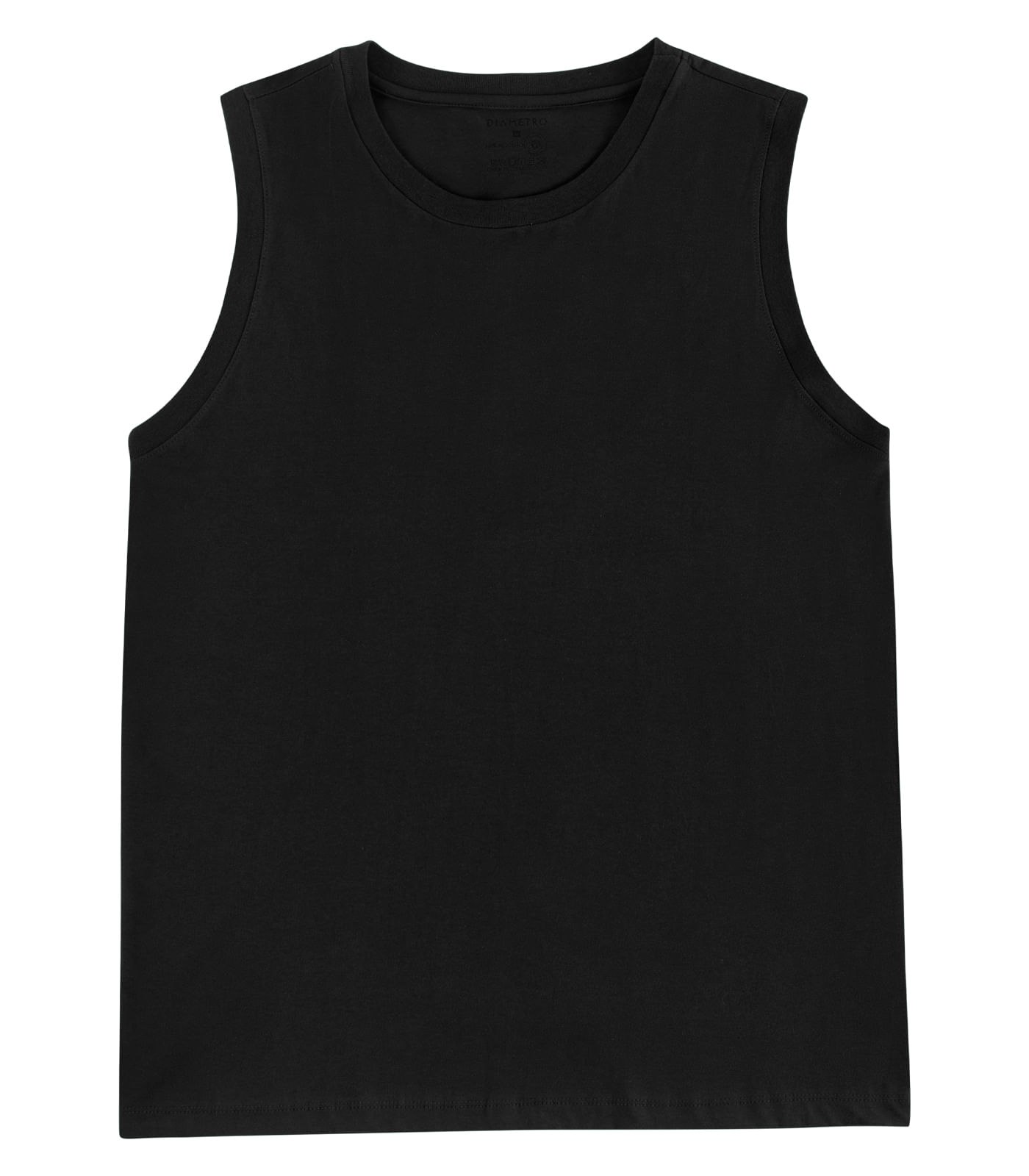 Regata Masculina Básica Meia Malha Diametro Preto - Imagem 14