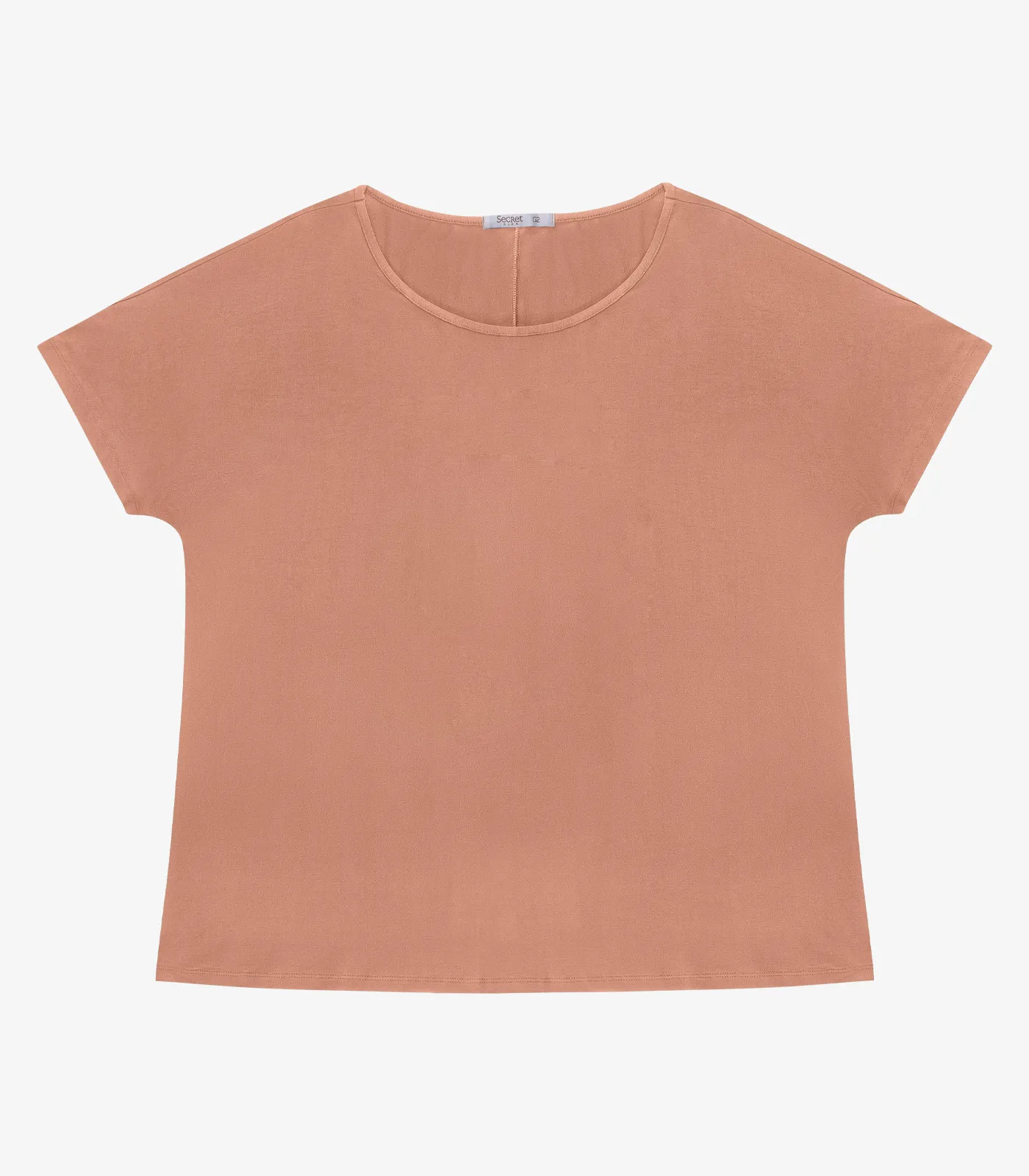 Blusa Manga Curta Feminina Plus Size Secret Glam Marrom - Imagem 8