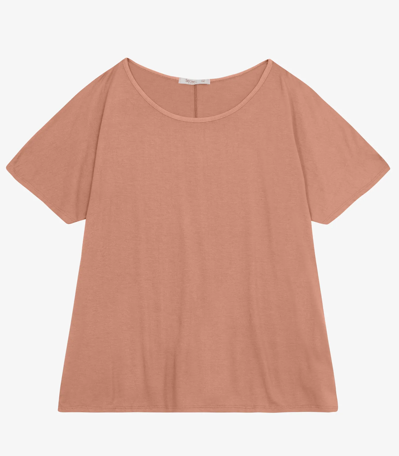 Blusa Manga Curta Feminina Plus Size Secret Glam Marrom