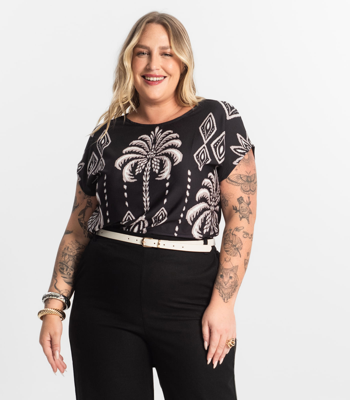 Blusa Feminina Manga Morcego Secret Glam Preto - Imagem 11