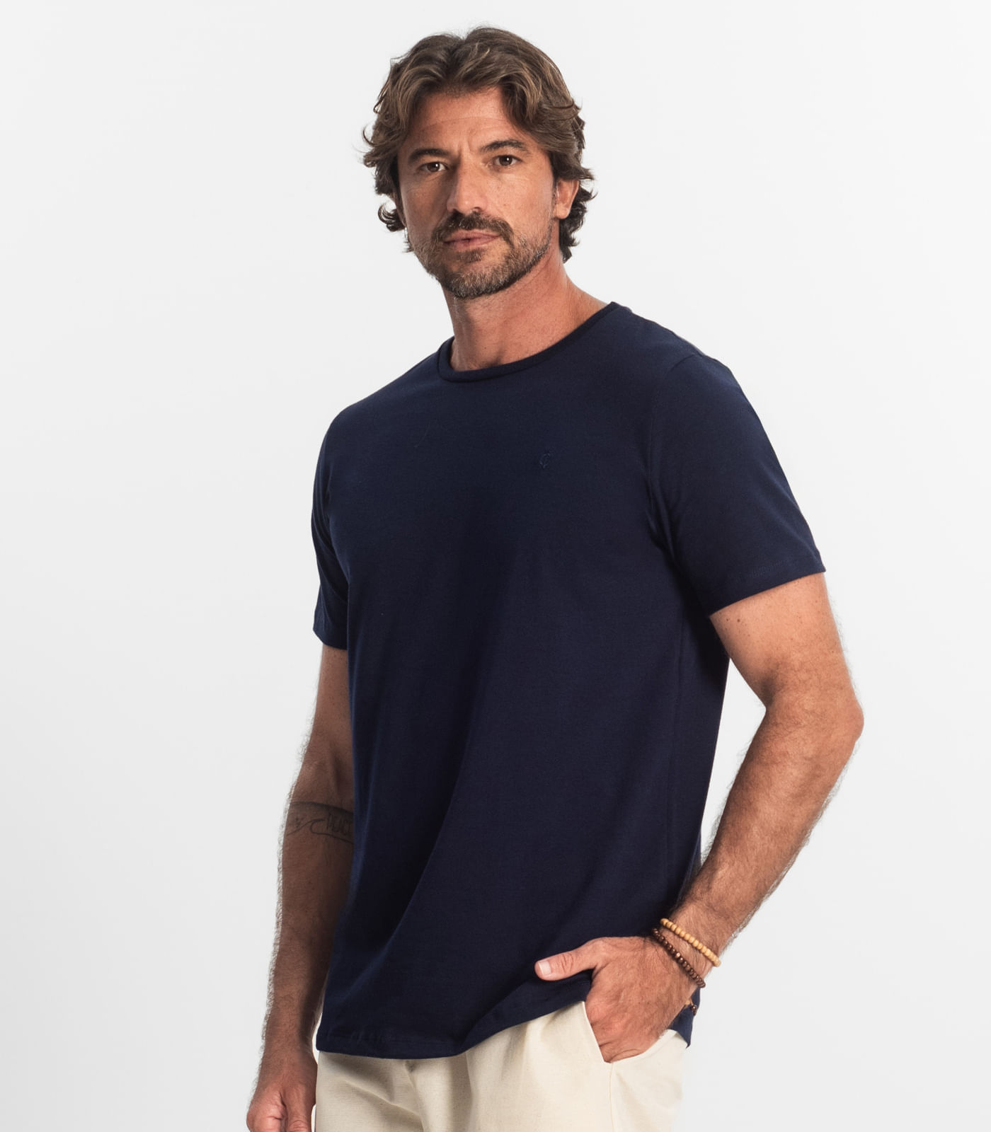 Camiseta Masculina Básica Diametro Azul - Imagem 9