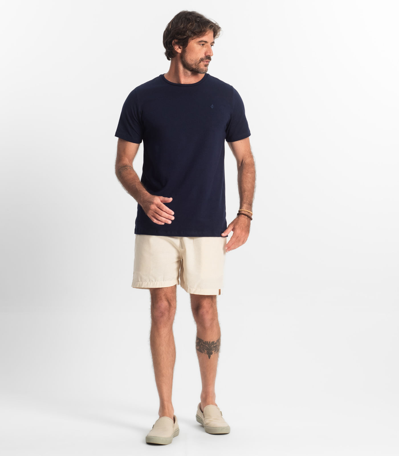 Camiseta Masculina Básica Diametro Azul - Imagem 4