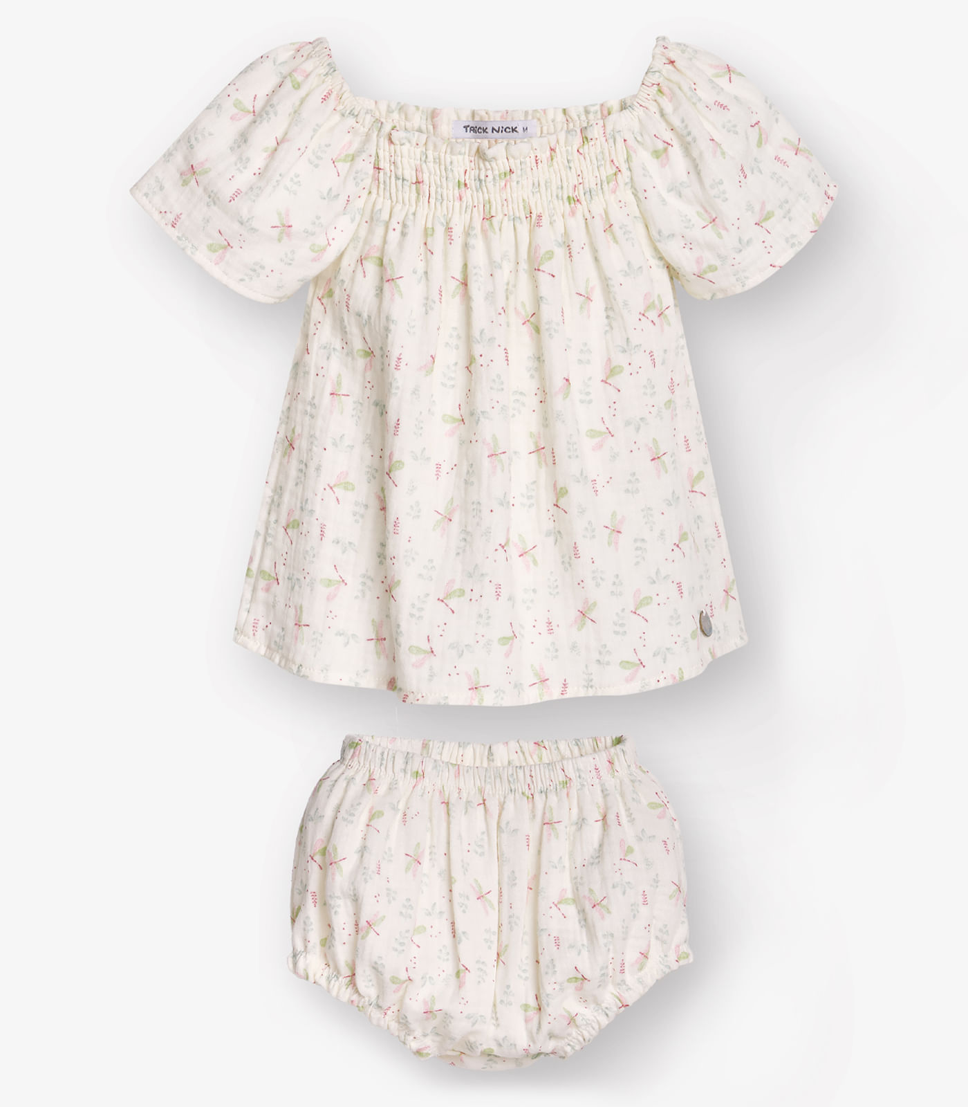 Conjunto Bata com Calcinha Menina Trick Nick Bege