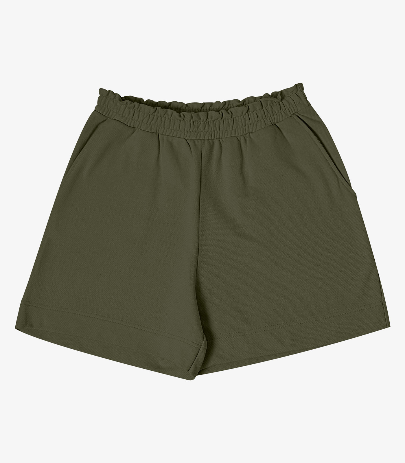 Shorts Feminino em Moletom Sarjado Rovitex Verde