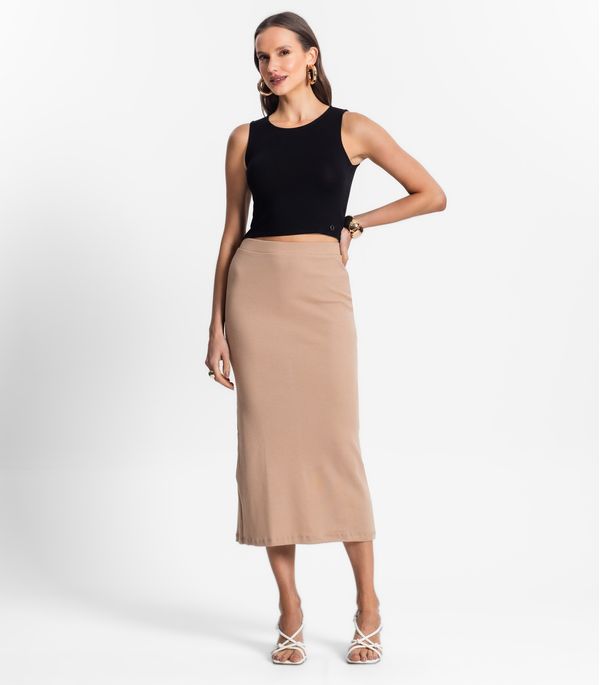 Saia Midi De Ribana Feminina Endless Marrom M