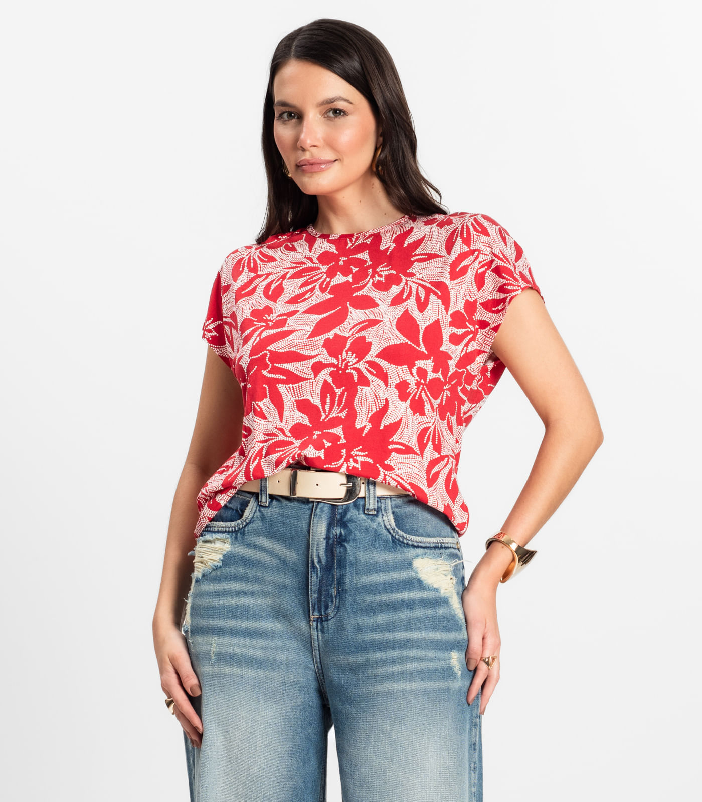 Blusa Feminina em Viscotorcion Rovitex Vermelho