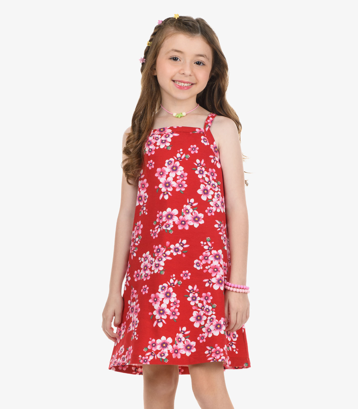 Vestido Cotton Rovi Kids Vermelho - 1
