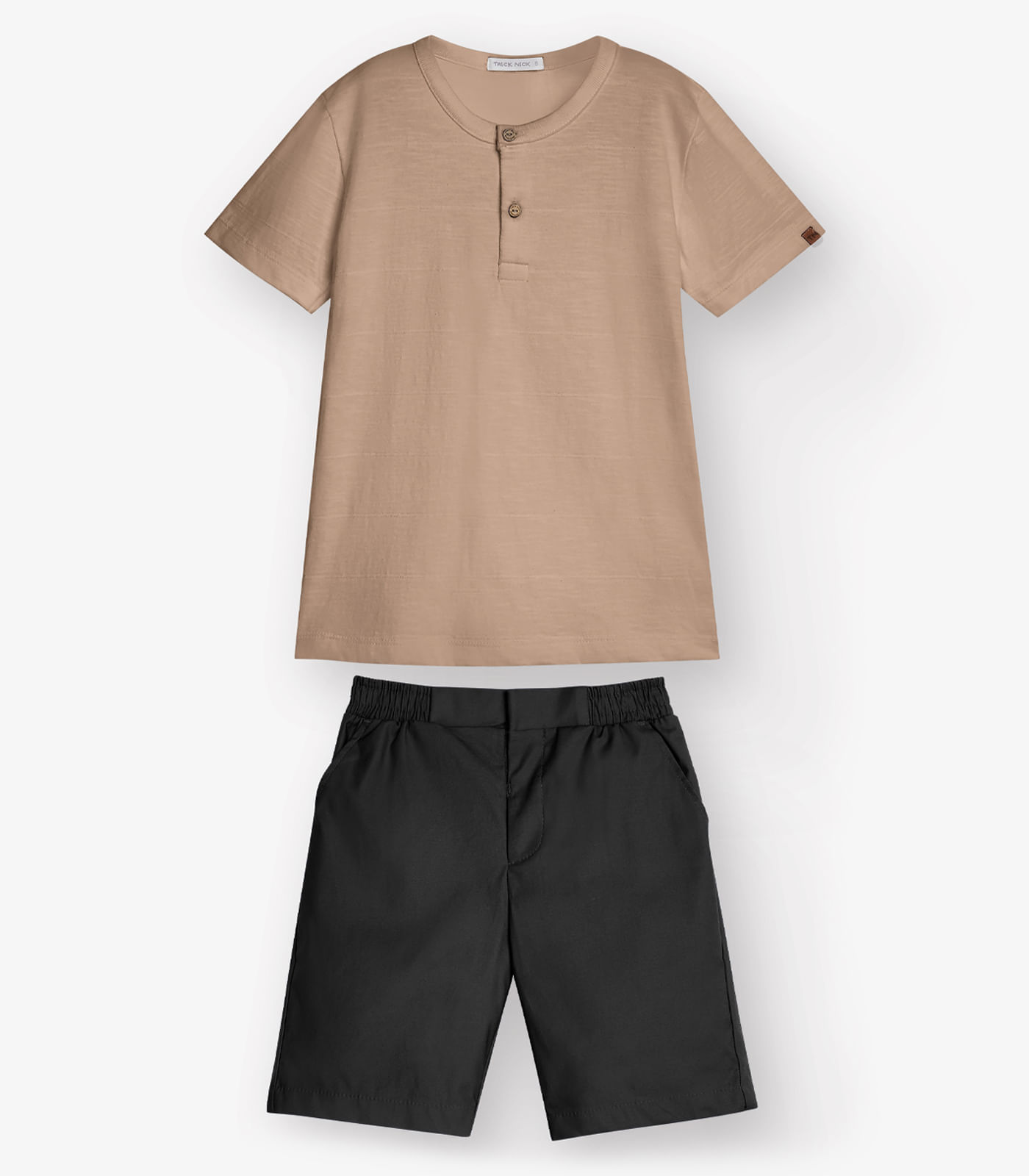 Conjunto Camiseta com Bermuda Menino Trick Nick Marrom