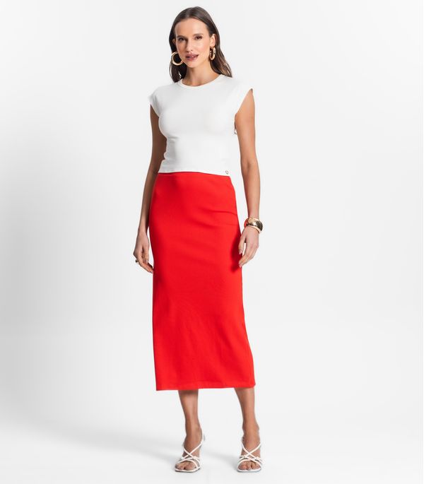 Saia Midi De Ribana Feminina Endless Laranja P