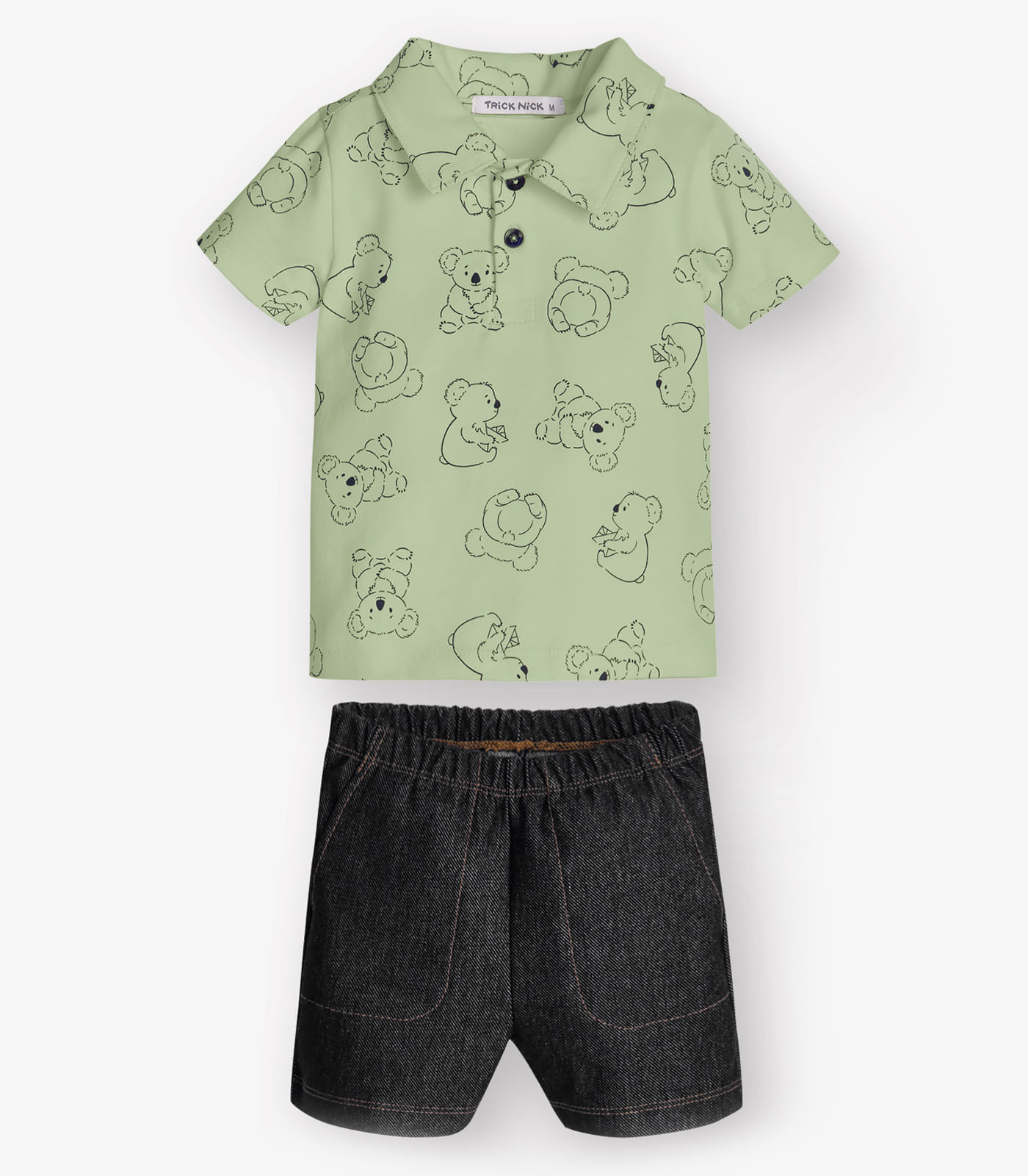 Conjunto Polo com Bermuda Menino Trick Nick Verde