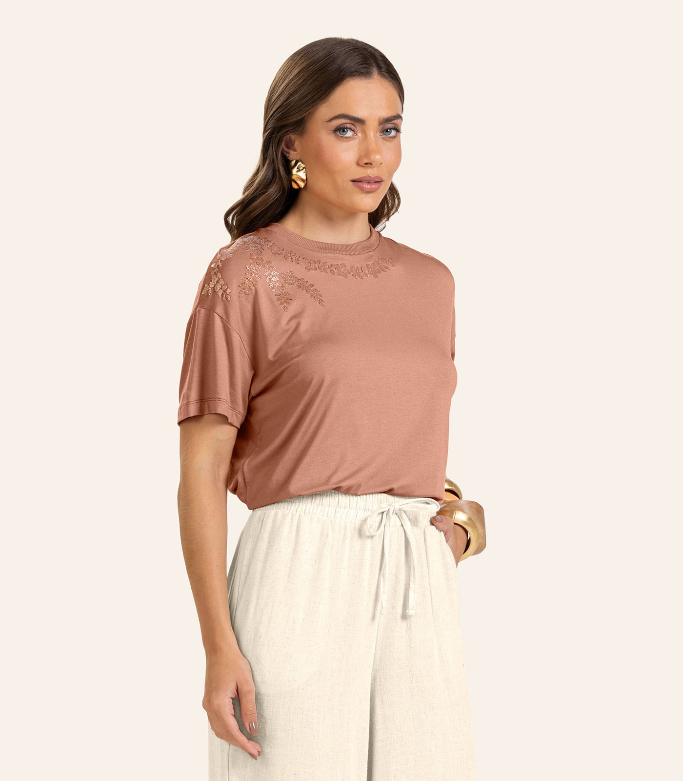 T- shirt Feminina Endless Marrom