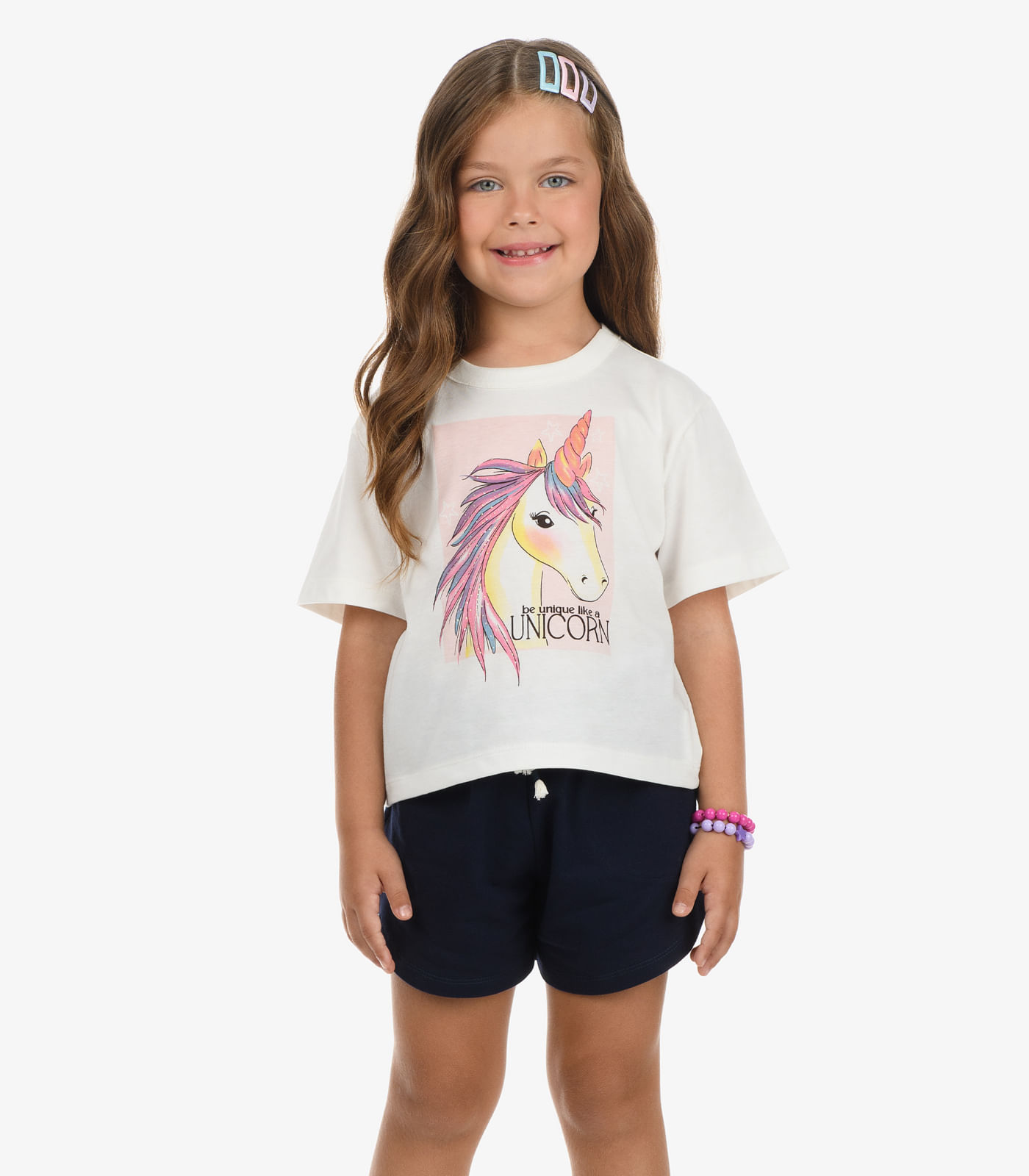 Shorts Feminino Moletom Rovi Kids Azul - 6