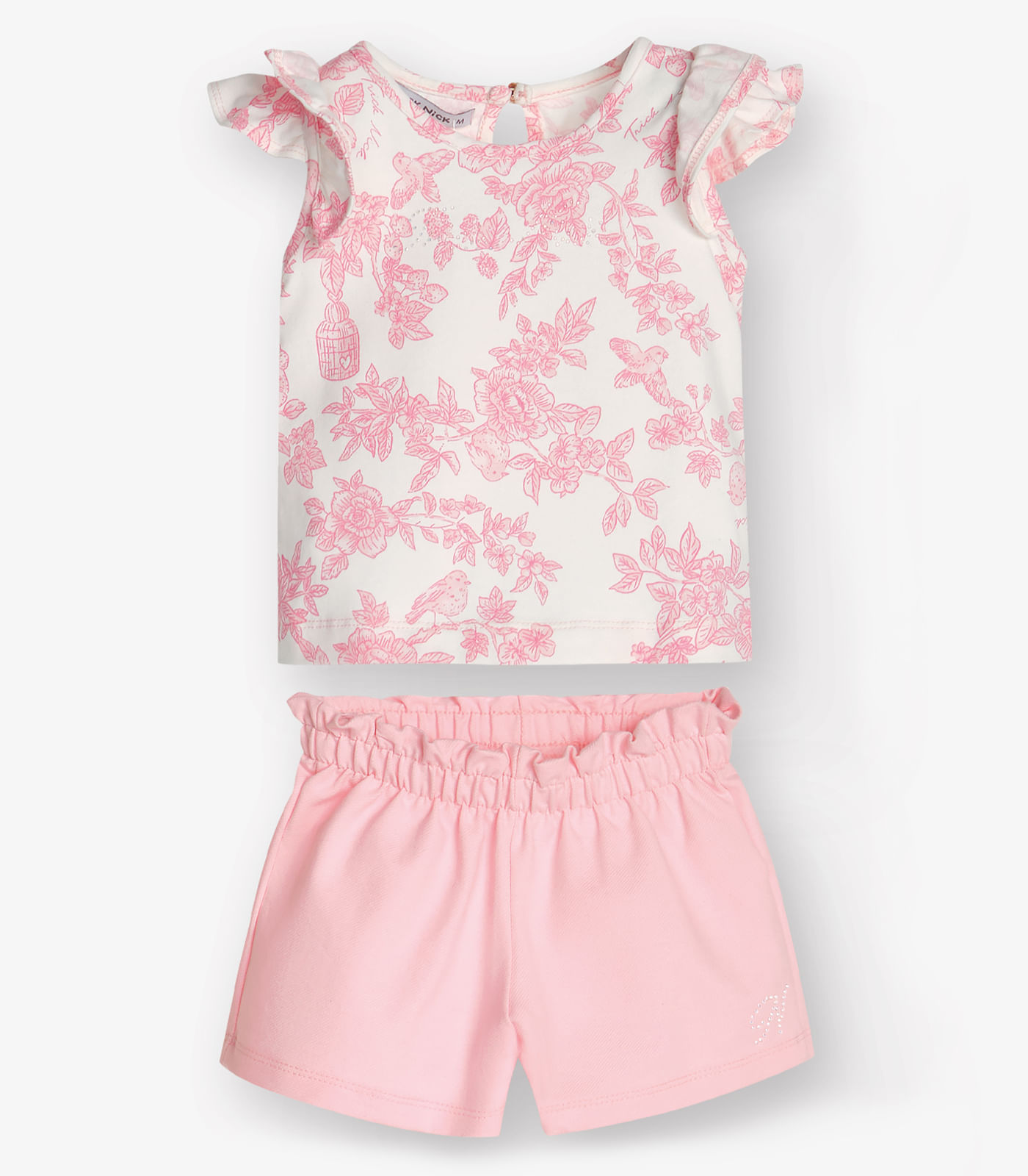 Conjunto Regata com Shorts Menina Trick Nick Rosa