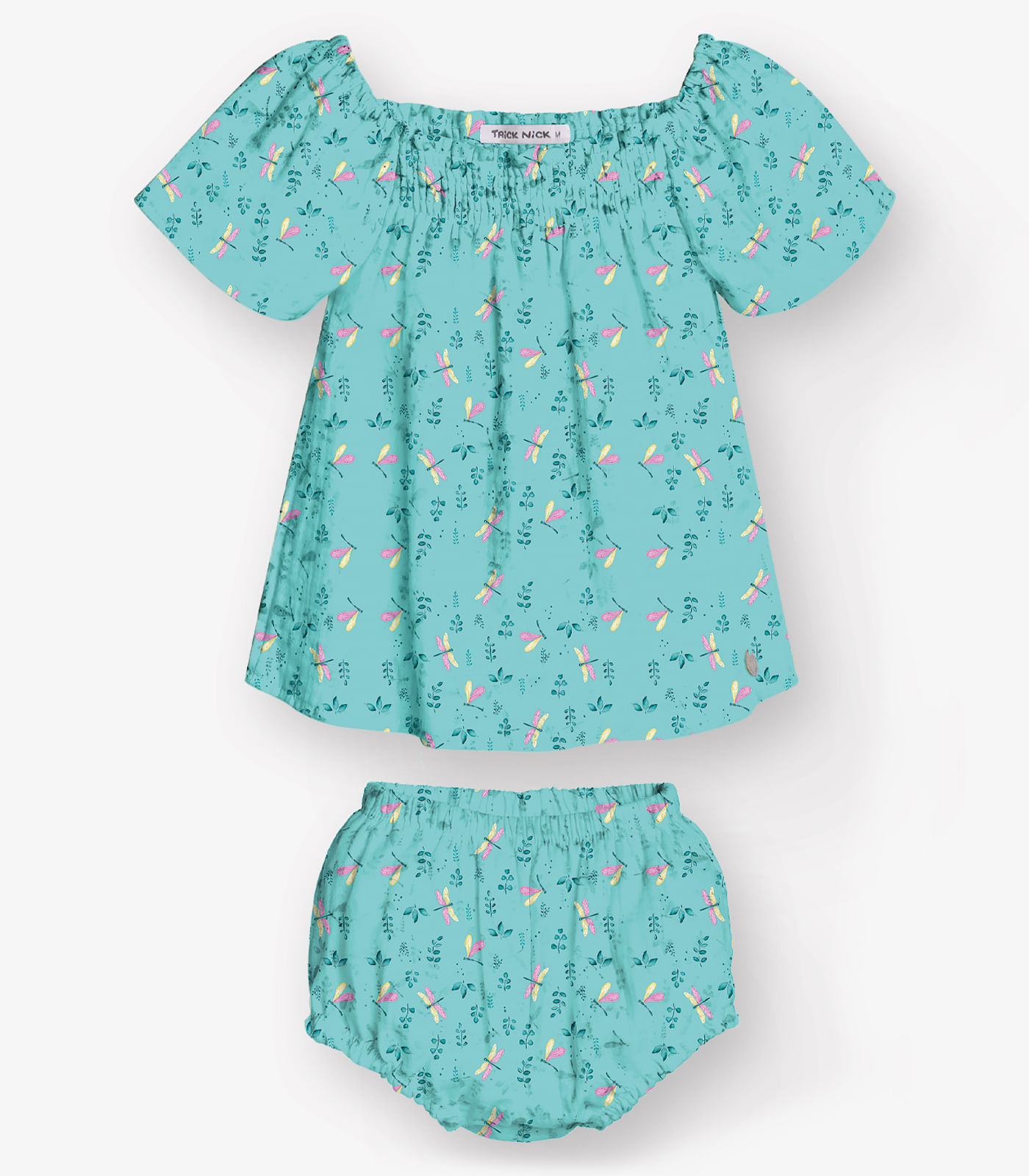 Conjunto Bata com Calcinha Menina Trick Nick Azul