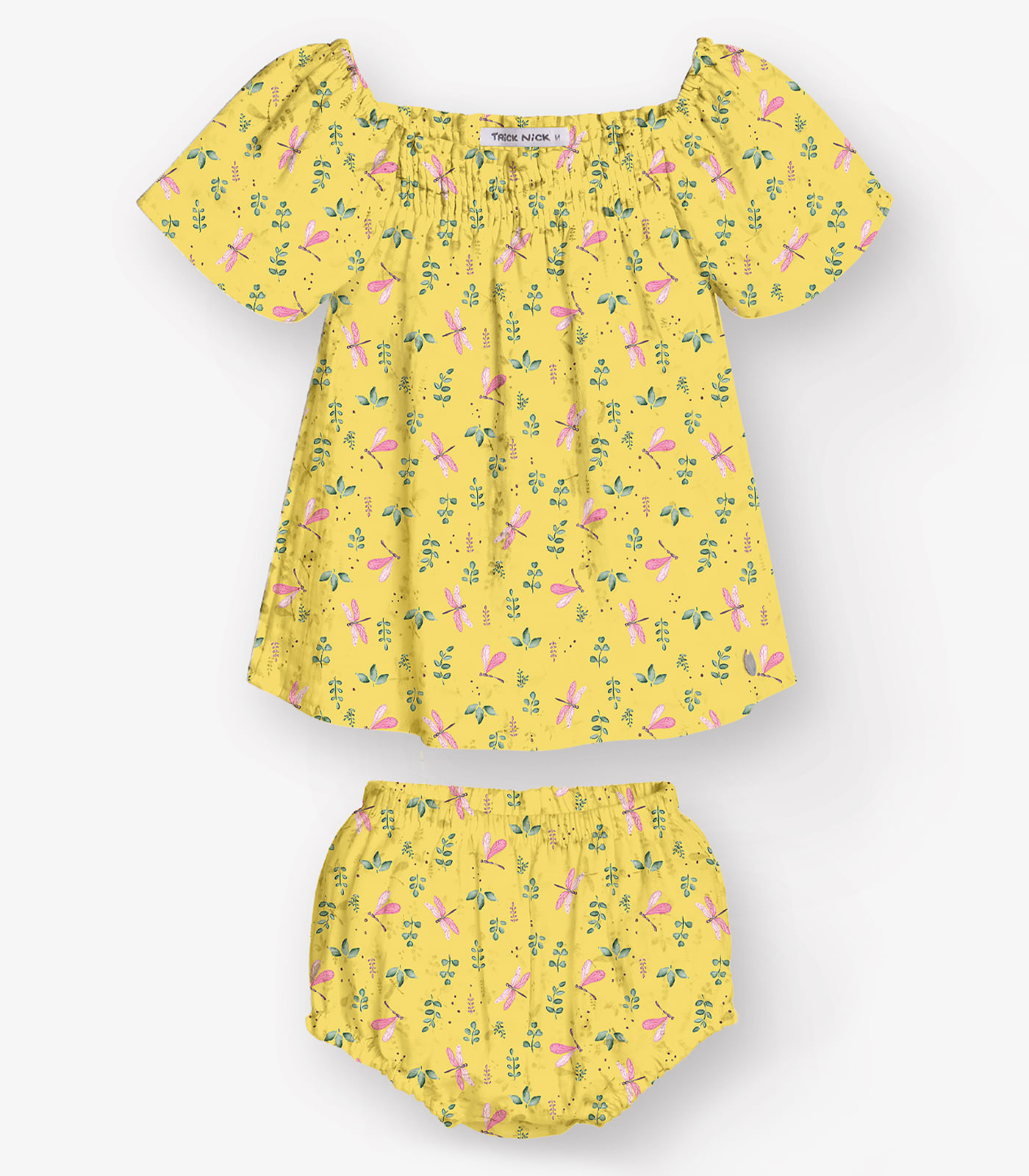 Conjunto Bata com Calcinha Menina Trick Nick Amarelo