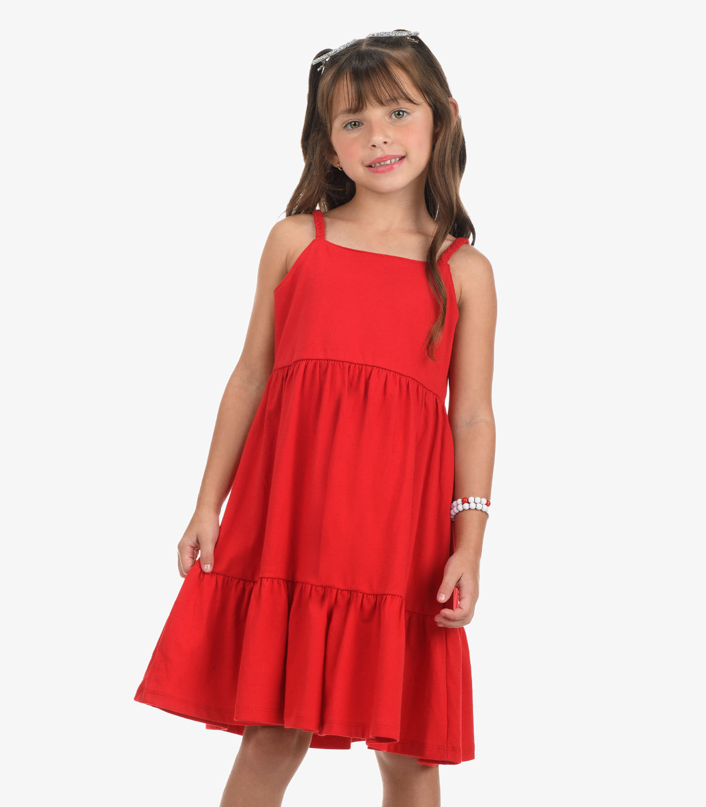Vestido Meia Malha Rovi Kids Vermelho - 8
