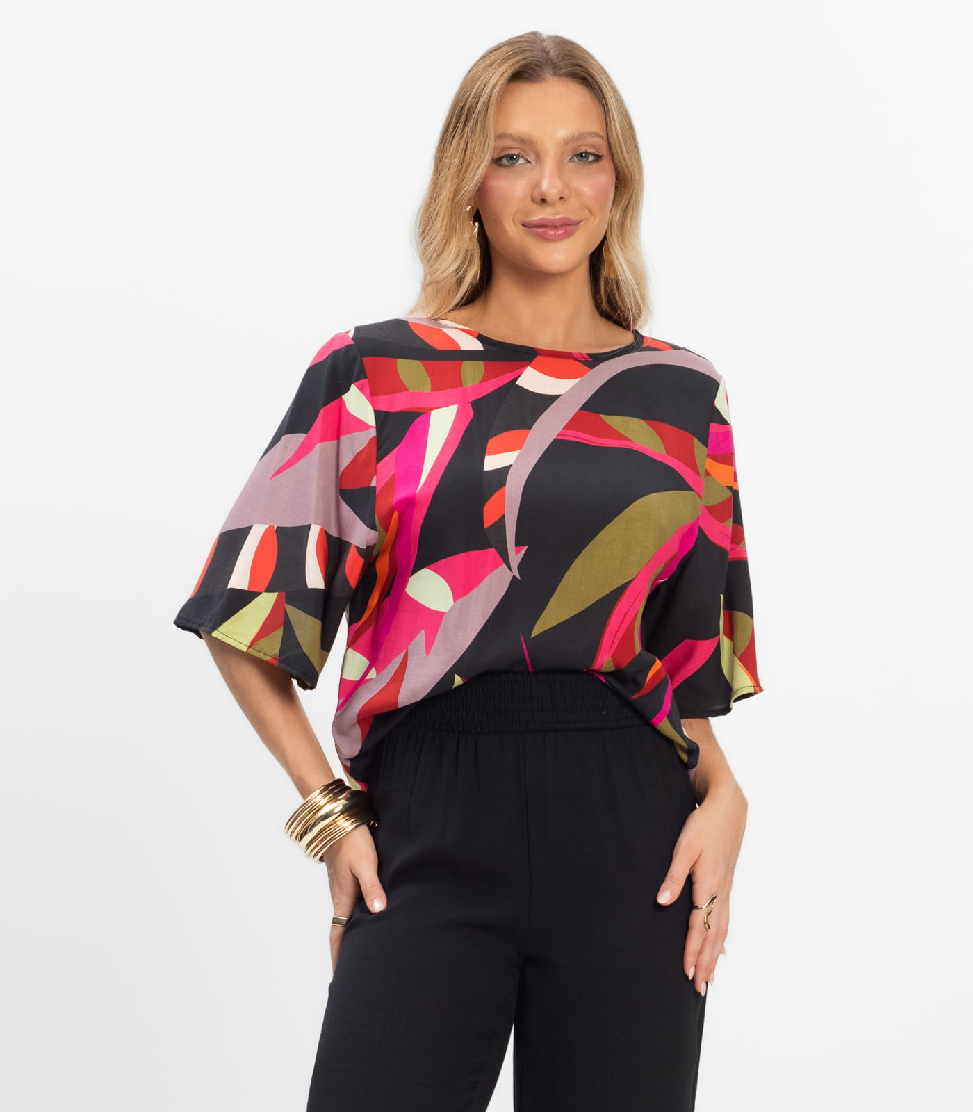 Blusa Feminina Viscose Khyara Rovitex Preto