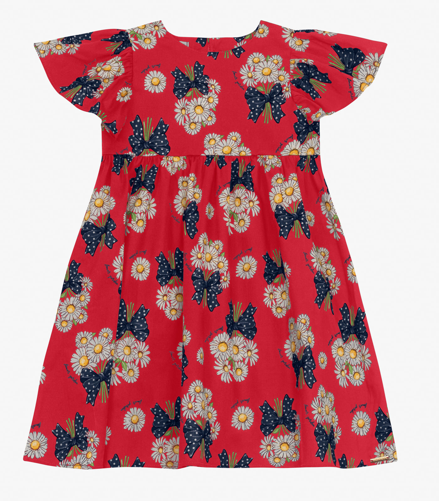 Vestido em Popeline Estampado Trick Nick Vermelho