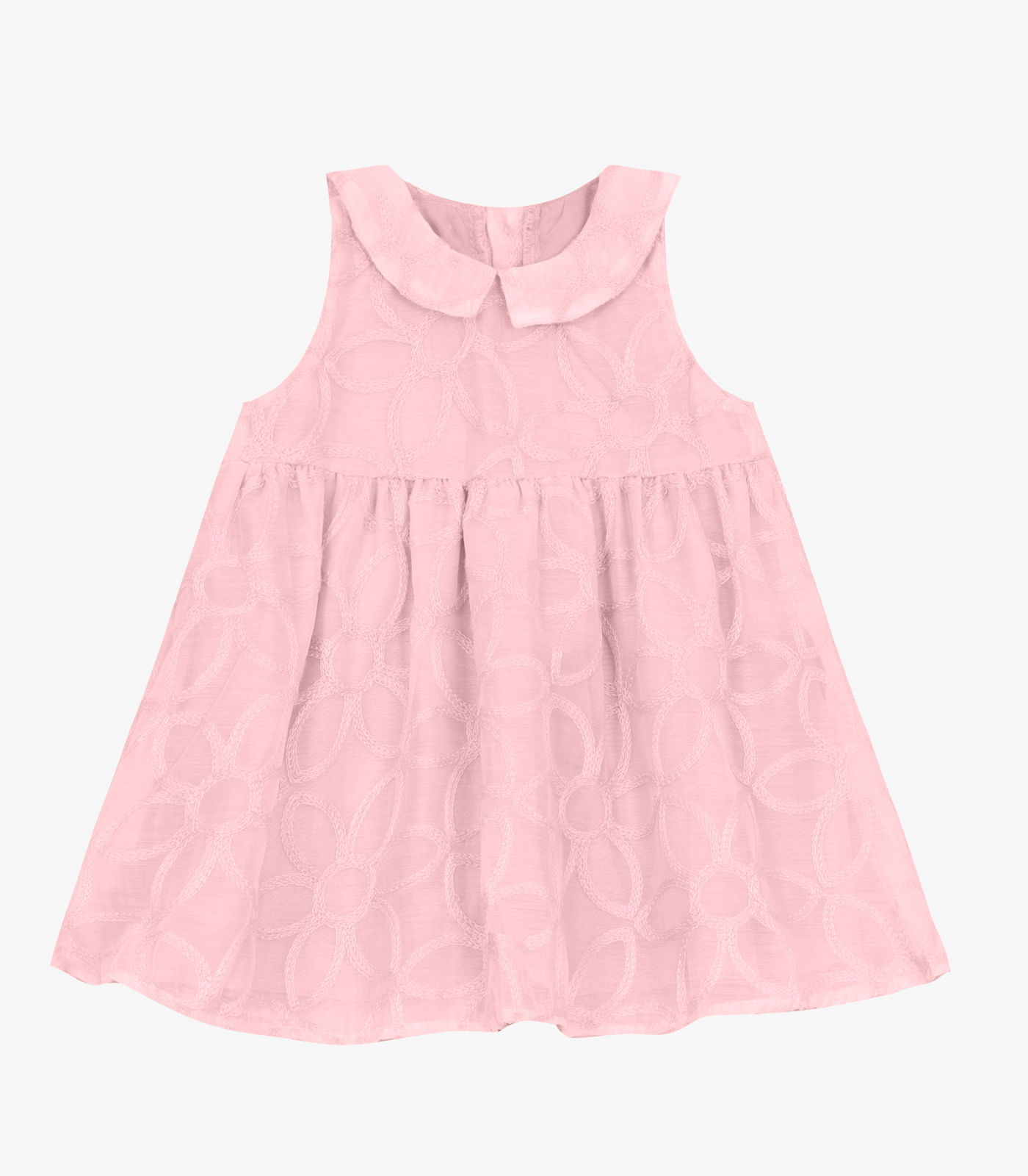 Vestido Infantil em Poly e Viscose Trick Nick Rosa - M