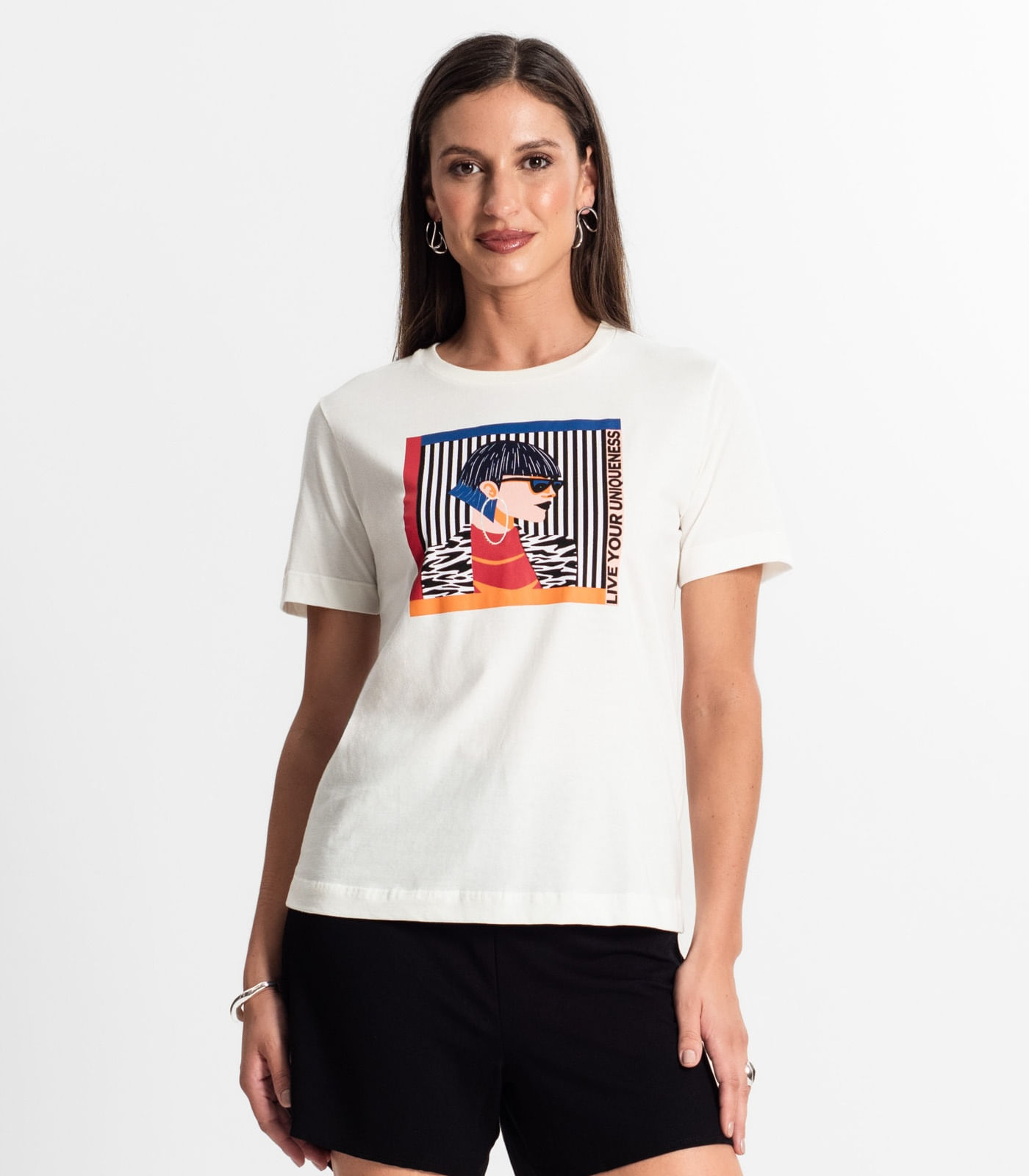 Camiseta Feminina em Meia Malha Rovitex Bege