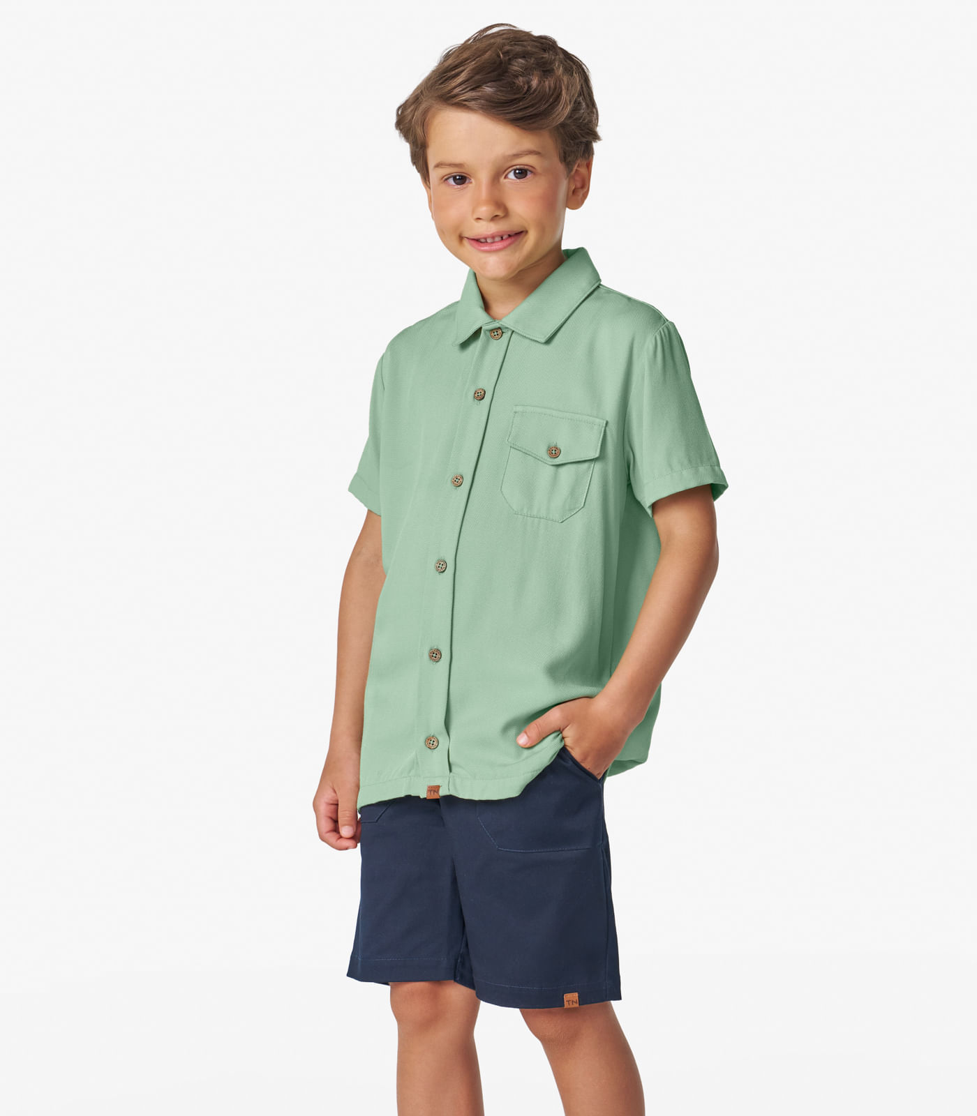 Bermuda Infantil em Sarja Cotton Trick Nick Azul - 6
