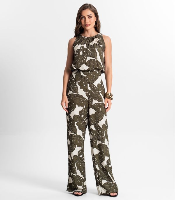 Calça Feminina Pantalona Estampada Endless Verde G
