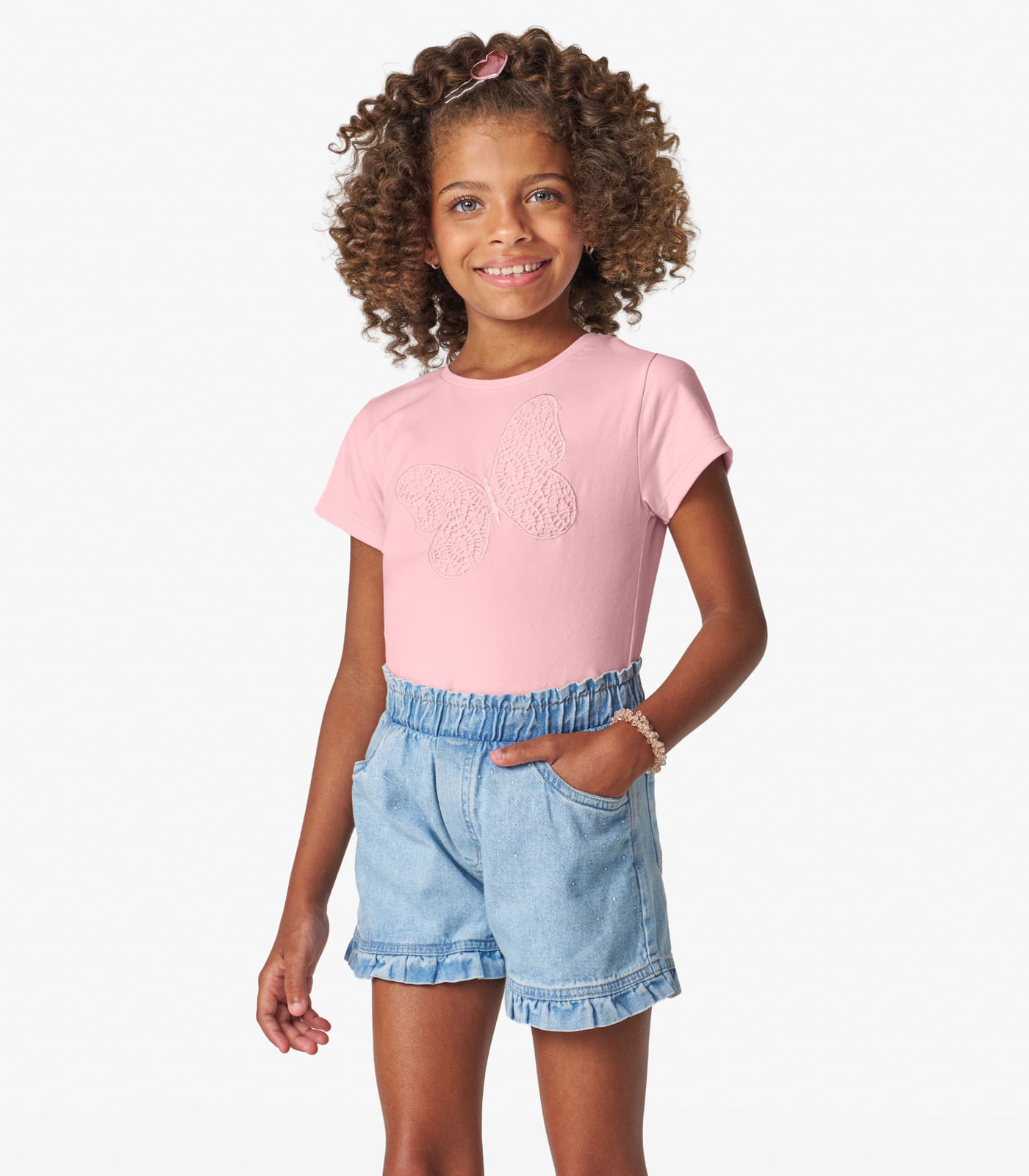 Blusa feminina em Cotton Leve Trick Nick Rosa