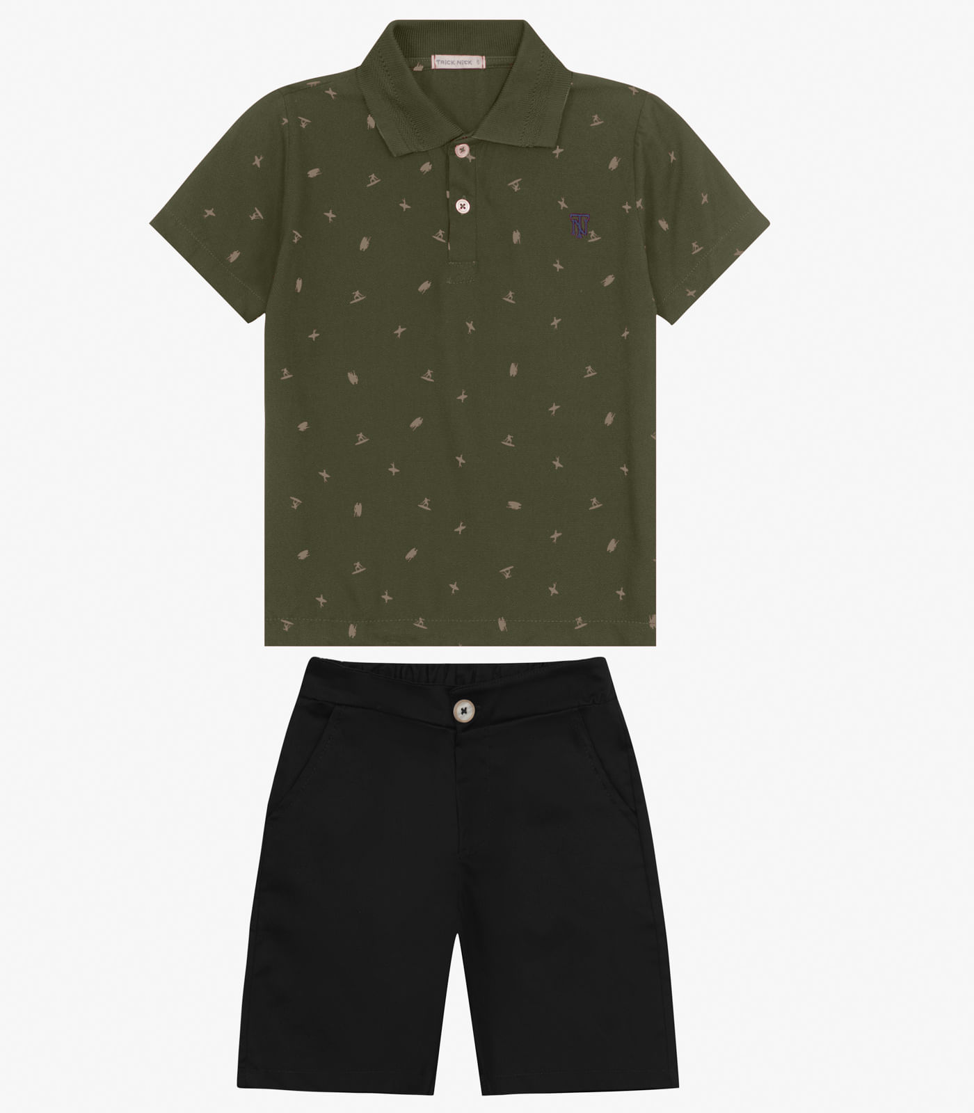 Conjunto Polo com Bermuda Trick Nick Verde