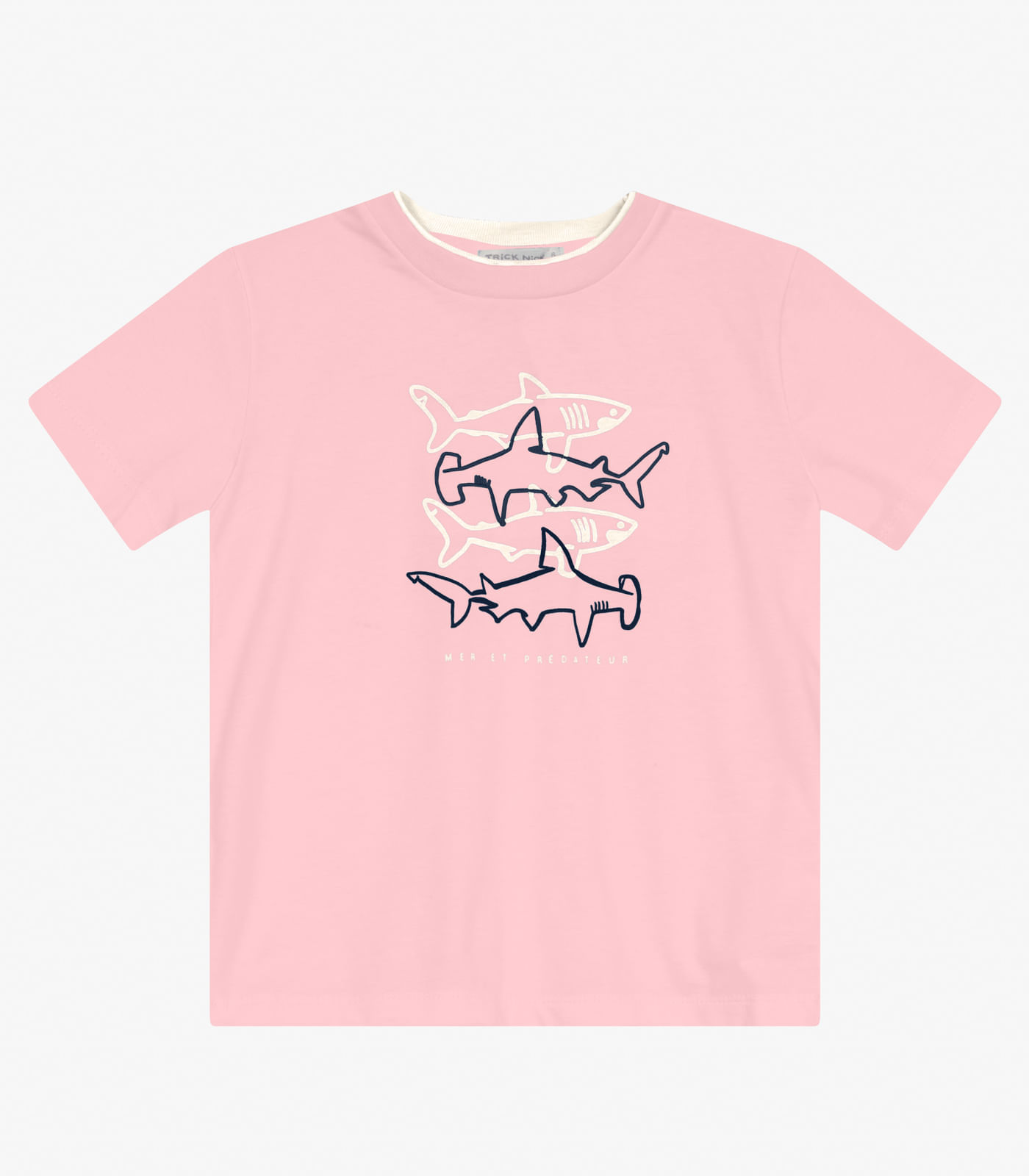 Camiseta Menino em Meia Malha Trick Nick Rosa