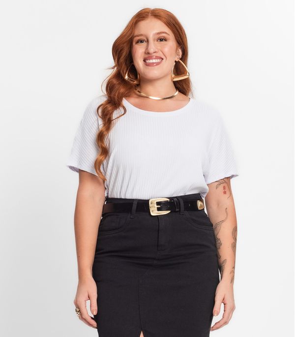 Blusa Feminina Plus Size Secret Glam Branco Plus G2