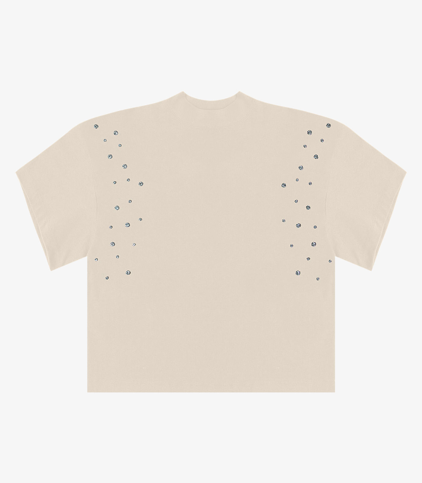 T- Shirt Feminina Gola Alta em Malhão Endless Bege