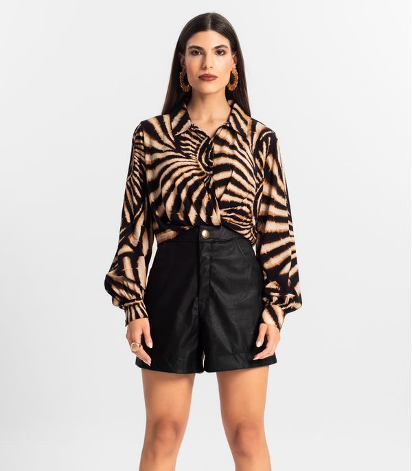 Camisa de Viscose Manga Longa Endless Preto P