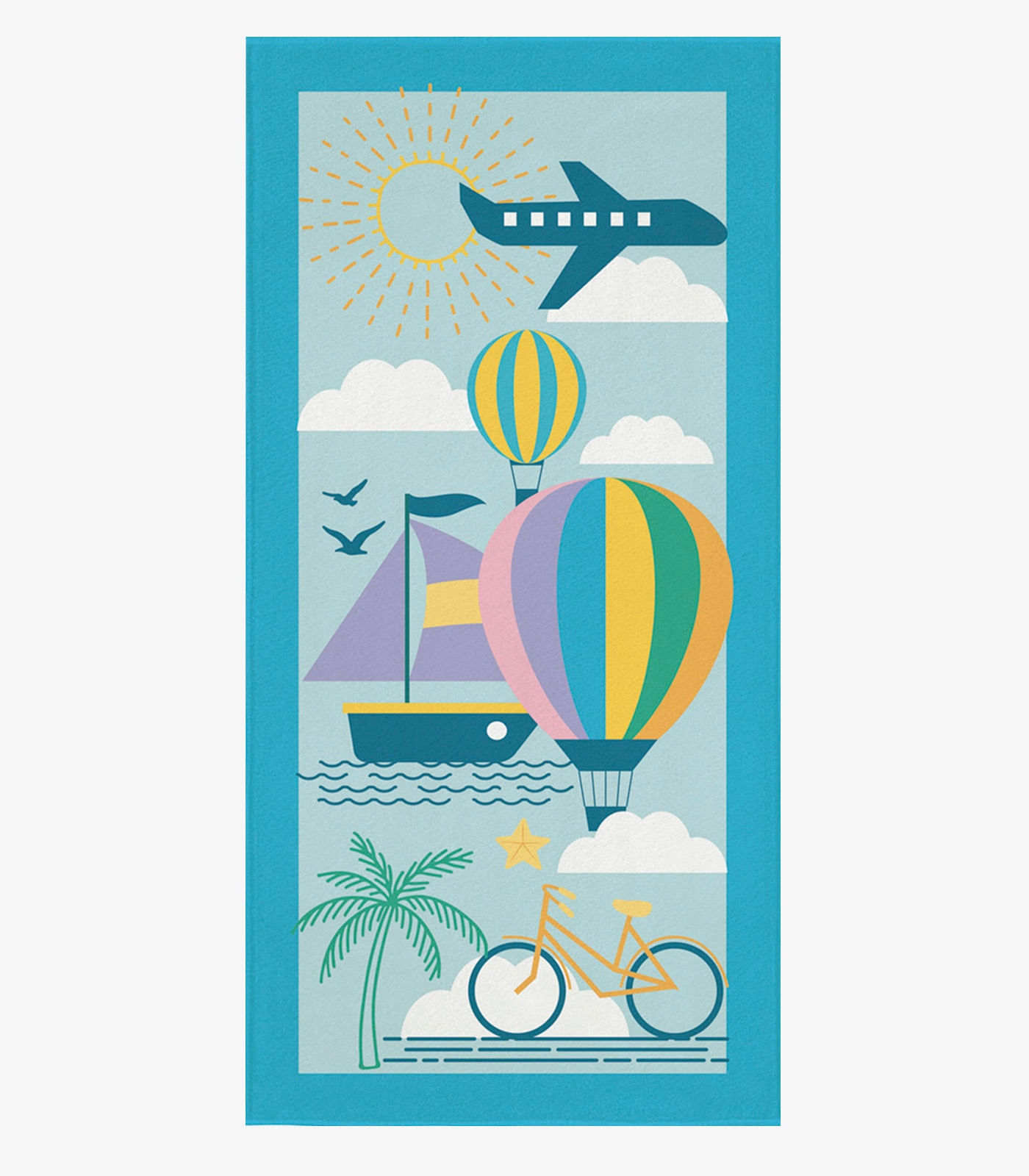 Toalha de Praia Aveludada Estampada Lepper Azul