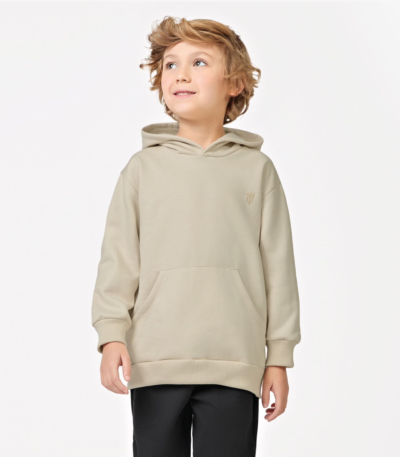 Moletom Infantil com Capuz Trick Nick Bege - 1