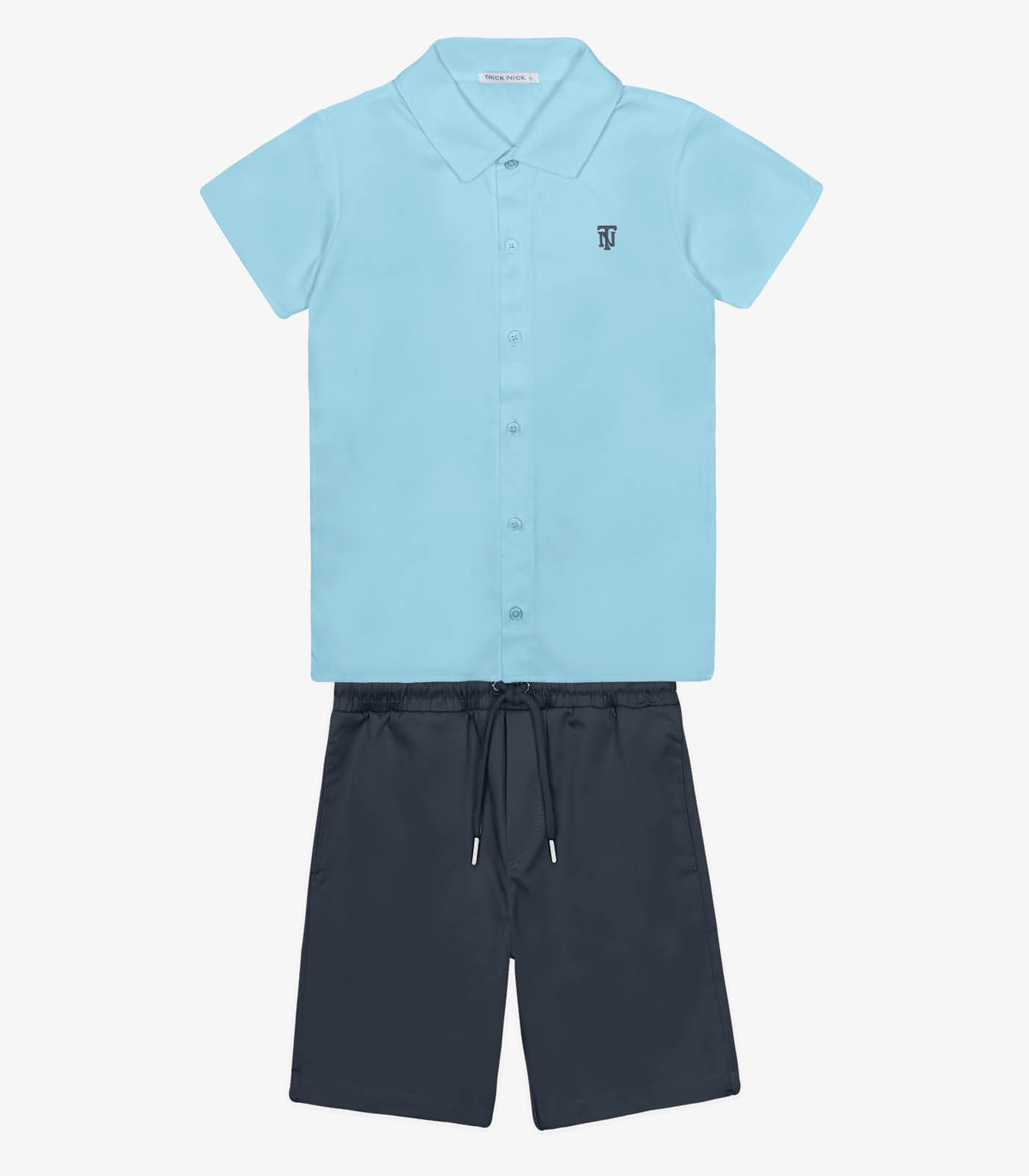 Conjunto Menino Camisa com Bermuda Trick Nick Azul - 4