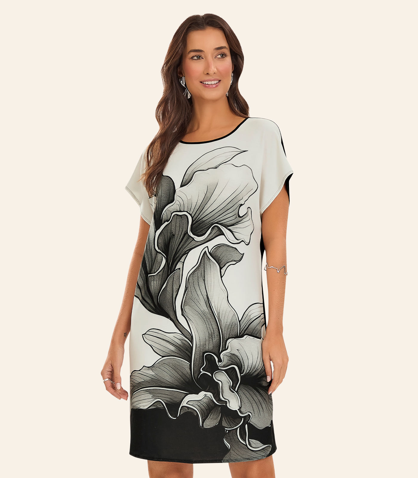 Vestido Curto Feminino Poly Flex Rovitex Preto
