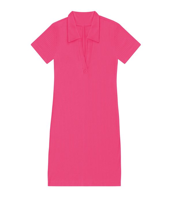 Vestido De Ribana Canelado Feminino Endless Rosa M