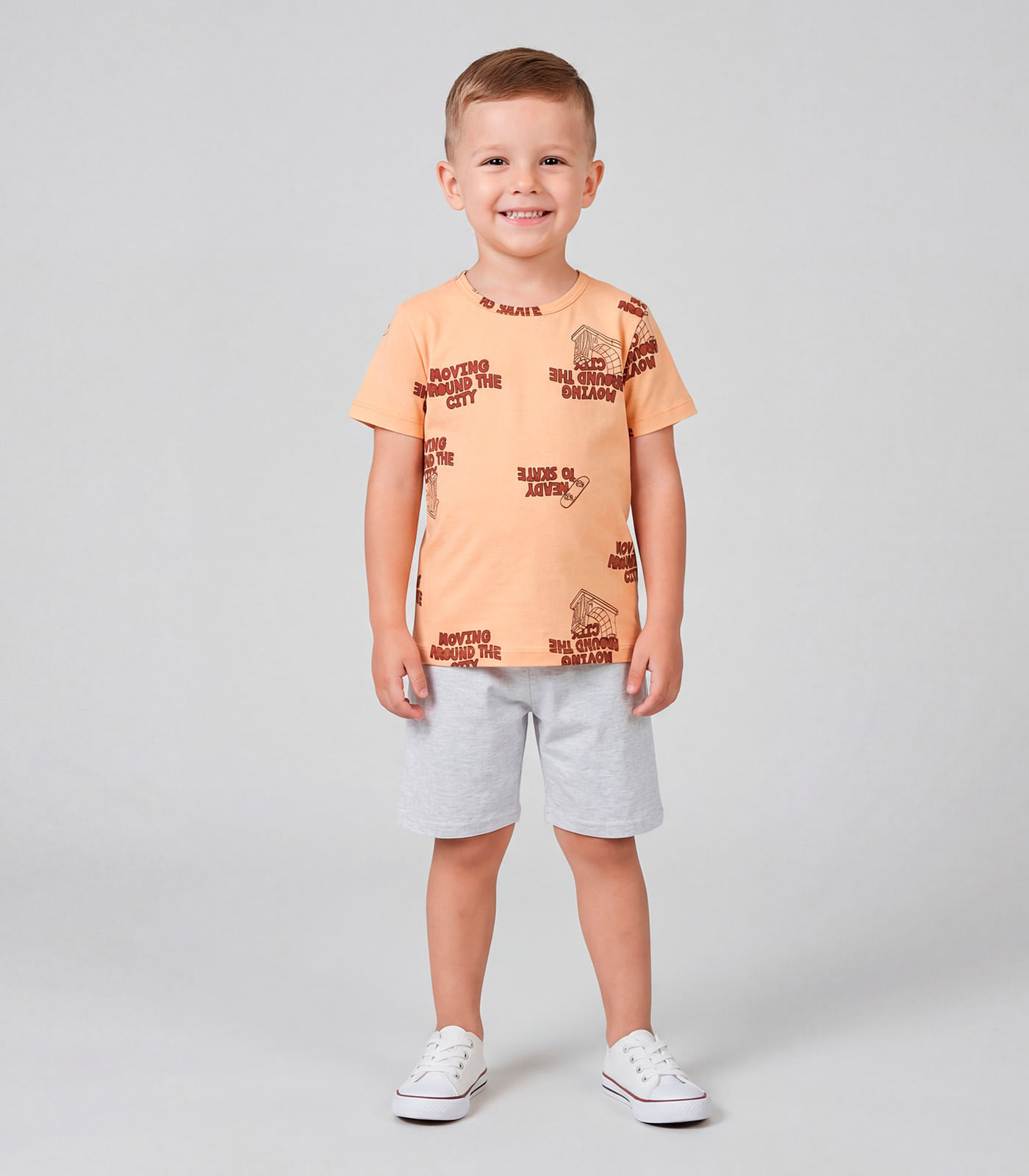 Conjunto Infantil Menino Estampada Select Laranja