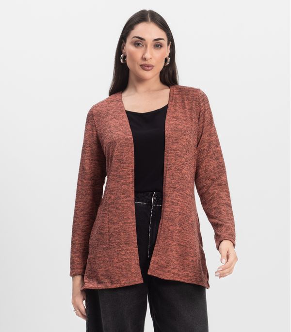Cardigan Feminino Alongado Infinita Cor Laranja GG